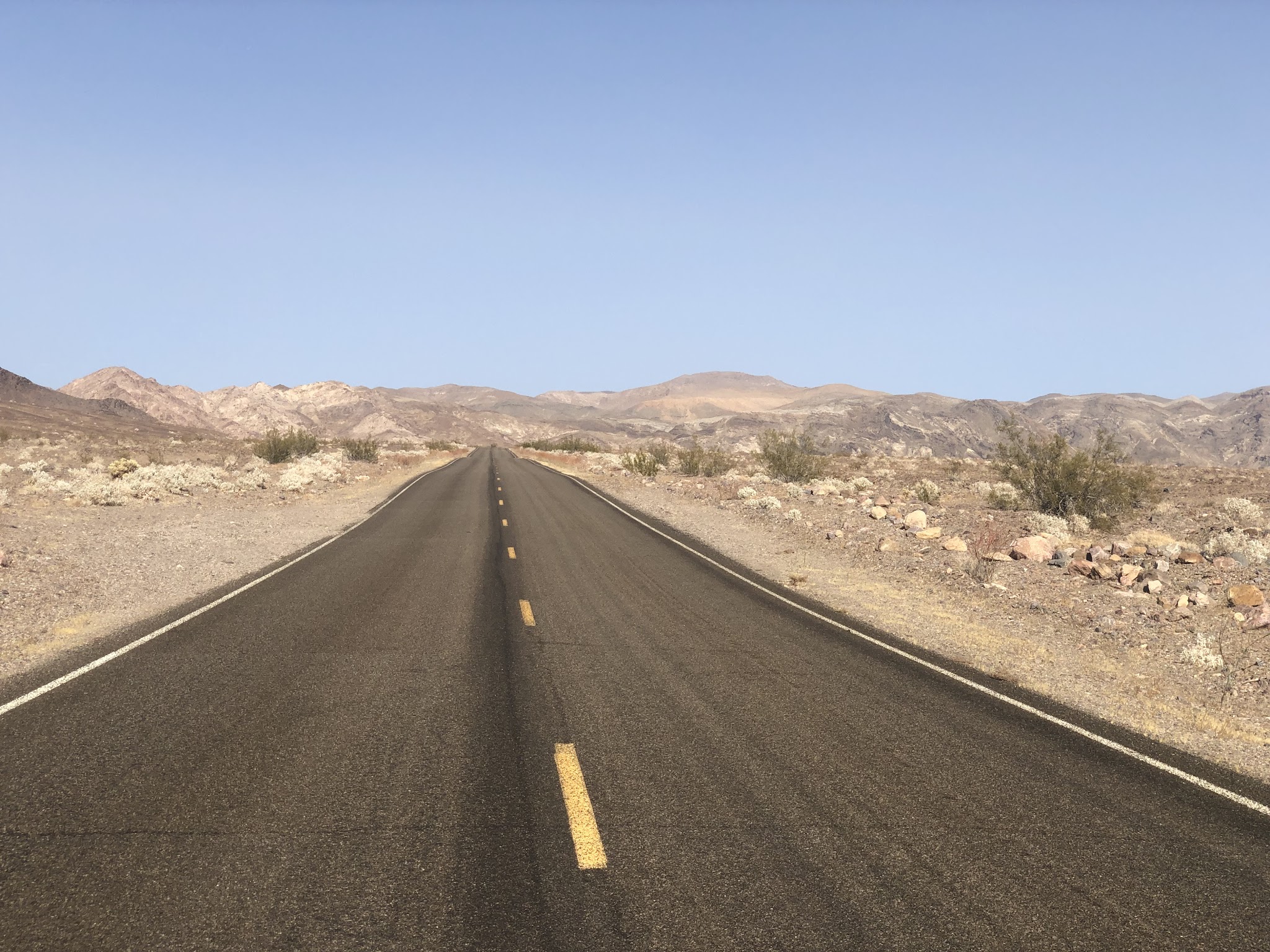 cycling - Daylight Pass Death Valley roadway and mountains
