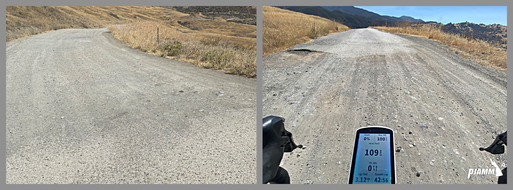 gravel portion of roadway beginning at mile 2.2