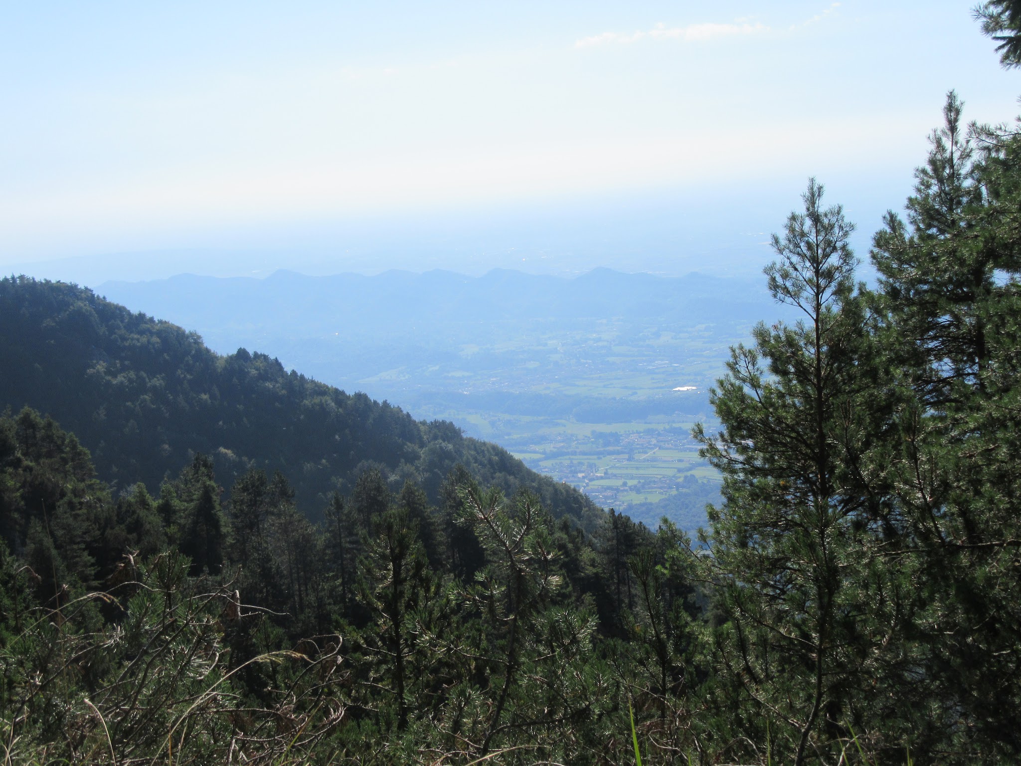 Bicycling Monte Grappa from Crespano View to Crespano from road