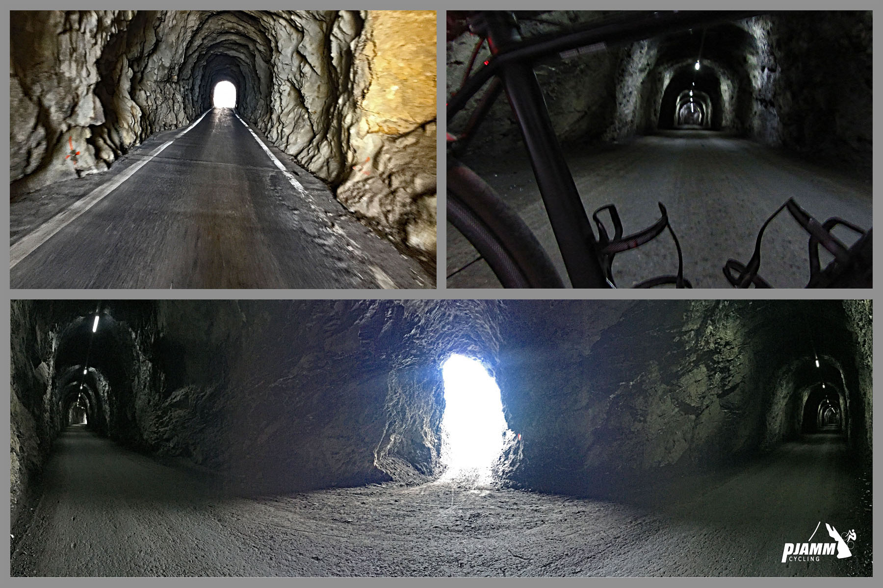 Cycling Sanetsch Pass, Switzerland - inside of tunnel in swiss alps