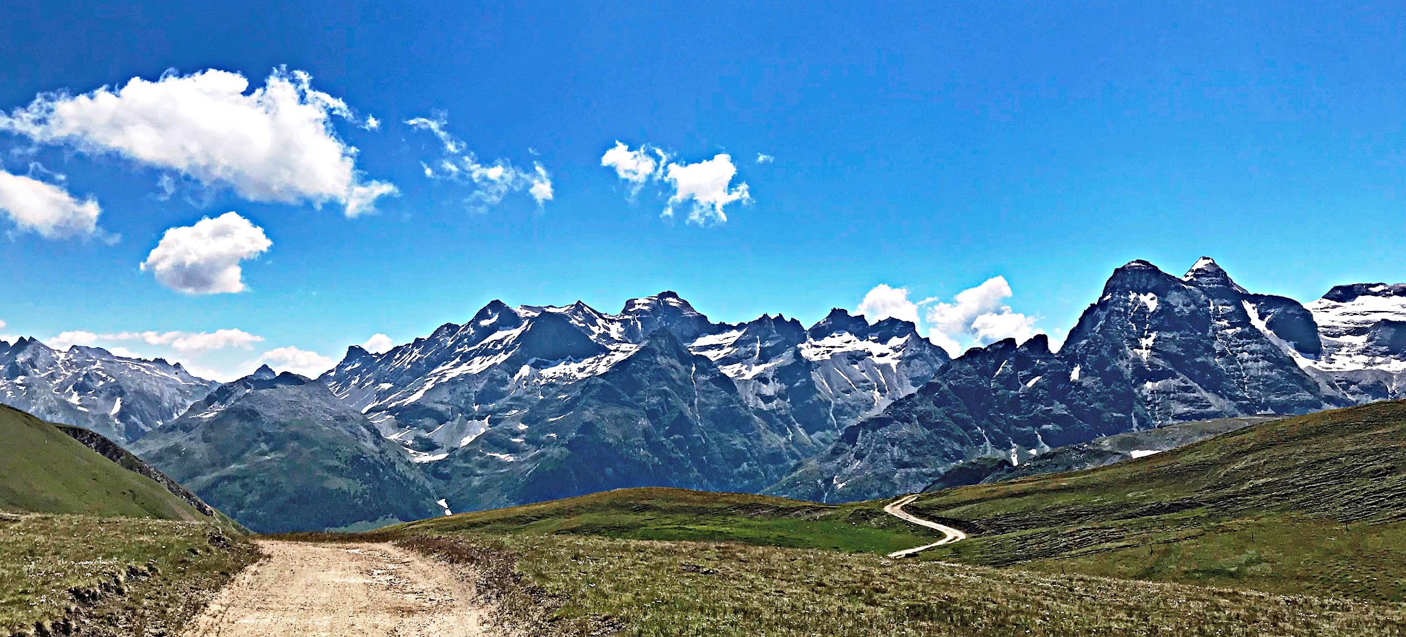 Cycling Breithorn - mountains, gravel road, fields