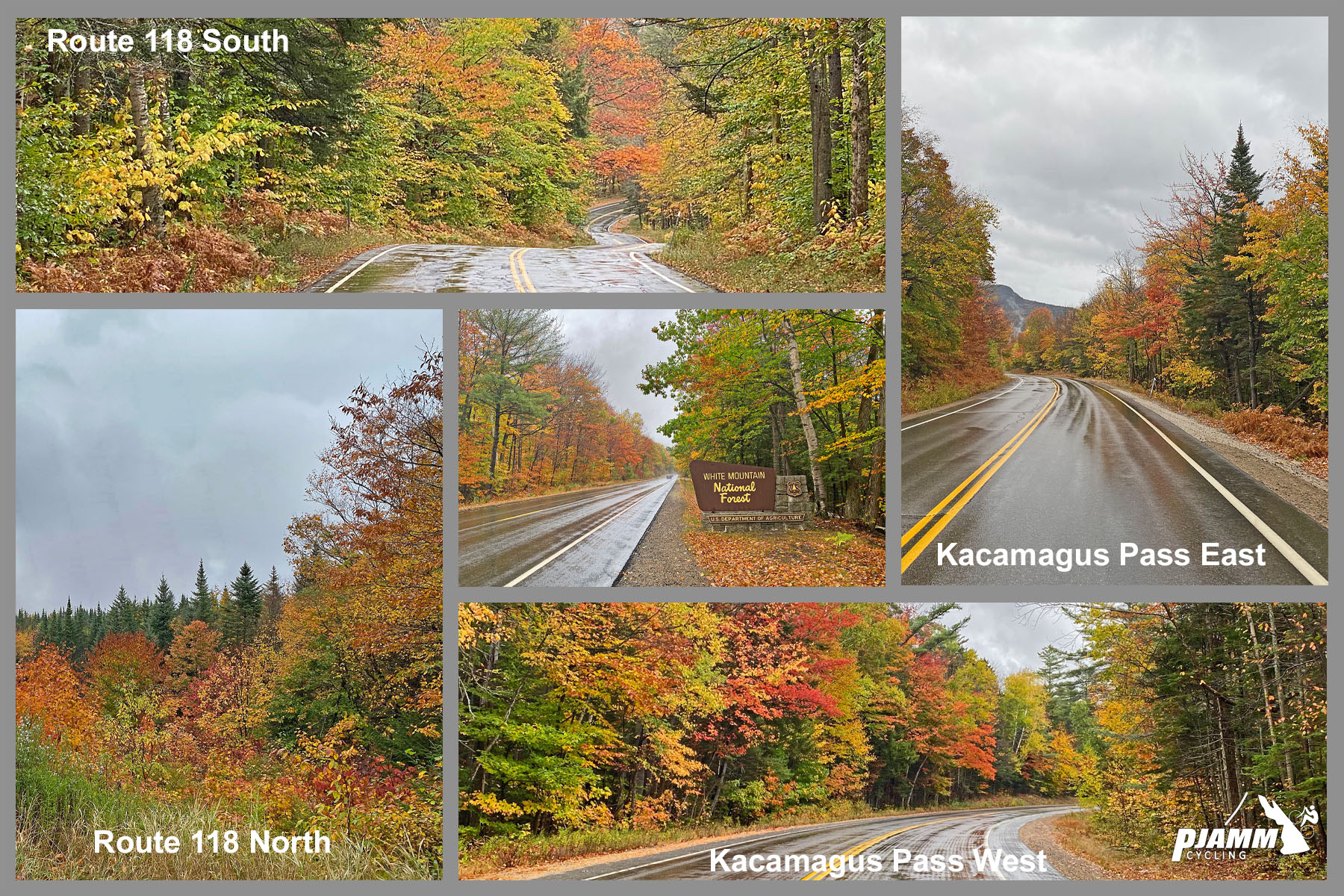 Cycling New England's White Mountains - Route 118 North, Route 118 South, Kacamagus Pass West, Kacamagus Pass East 