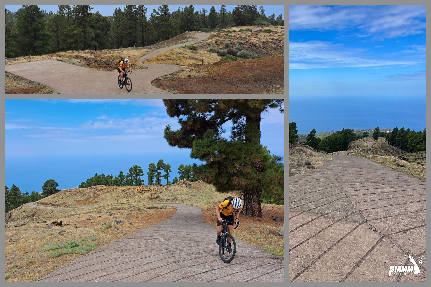PJAMM cyclist rides on steep cement segment with friction cuts 