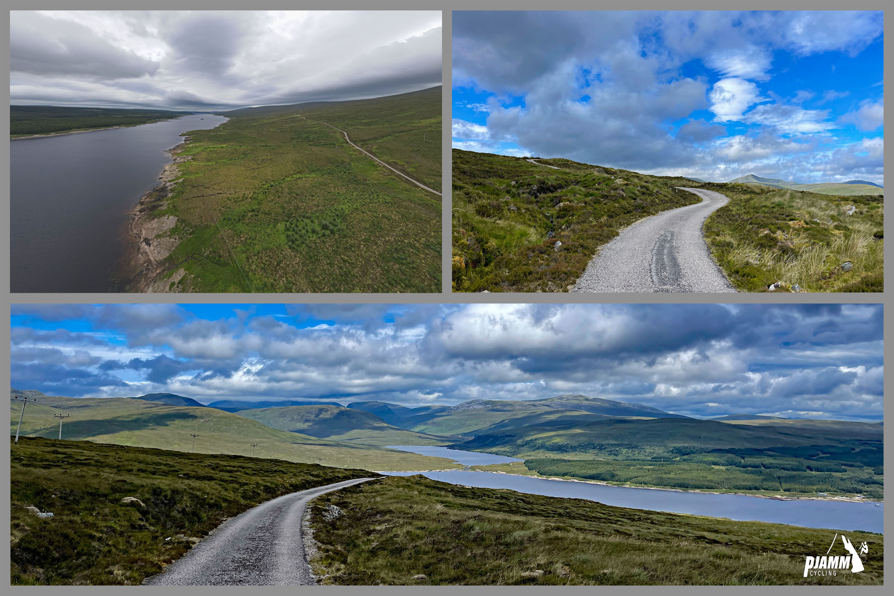 photo collage shows Loch Shin, a 17 mile long lake