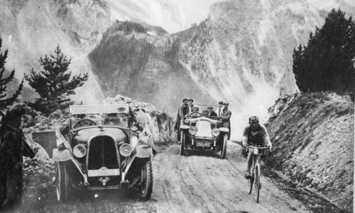 Bicycling to Col d’Izoard Guillestre - Tour de France writing on roadway at the col