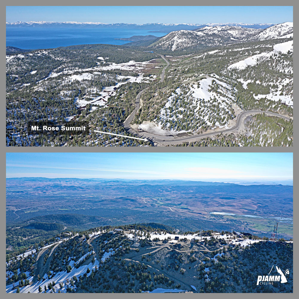 Cycling Mt. Rose from Incline Village (west; Lake Tahoe) -Highway 431 leading to Mt. Rose summit from the east