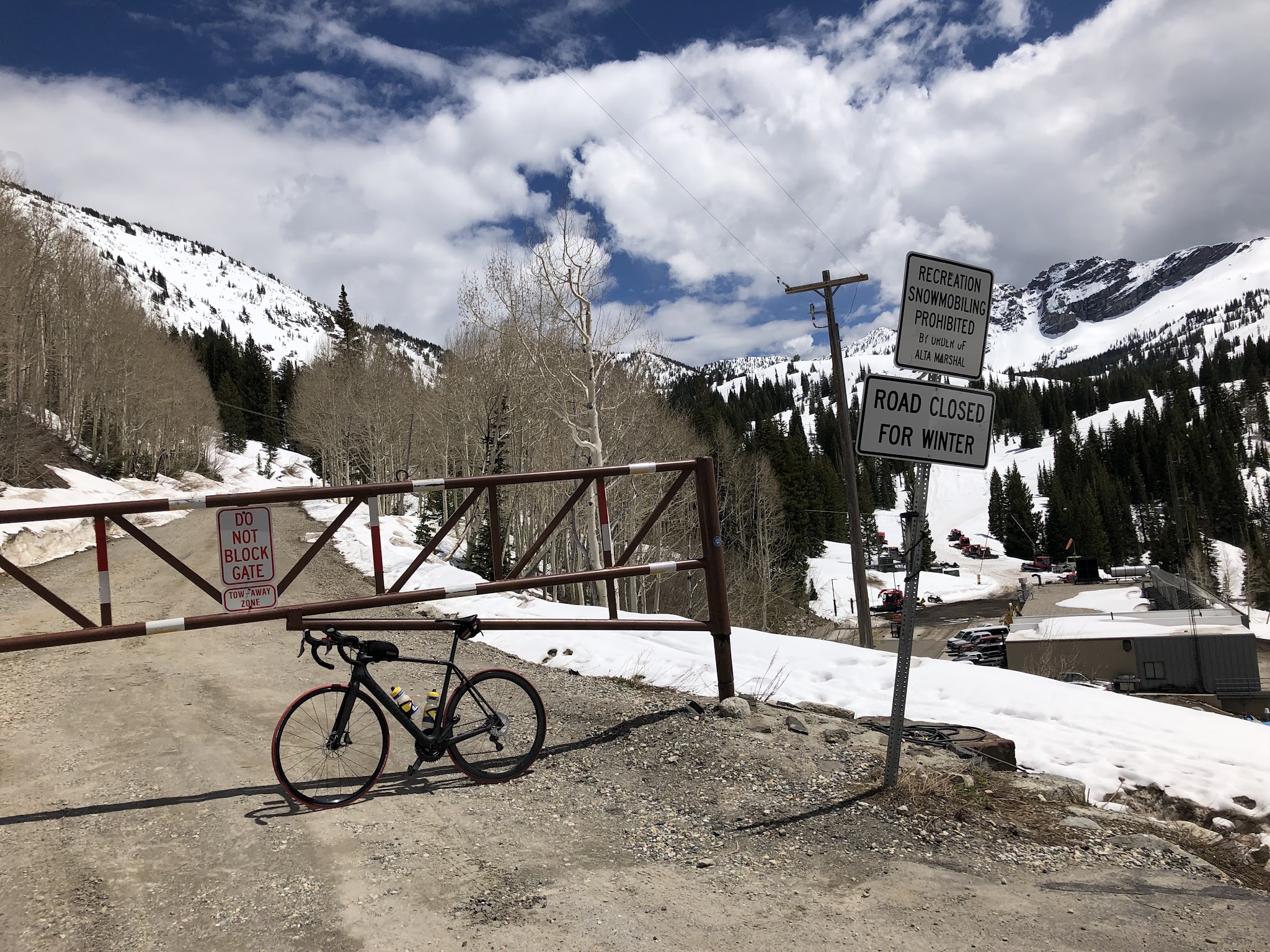 Ski run sign at the finish of the Little Cottonwood Canyon bicycle ride.