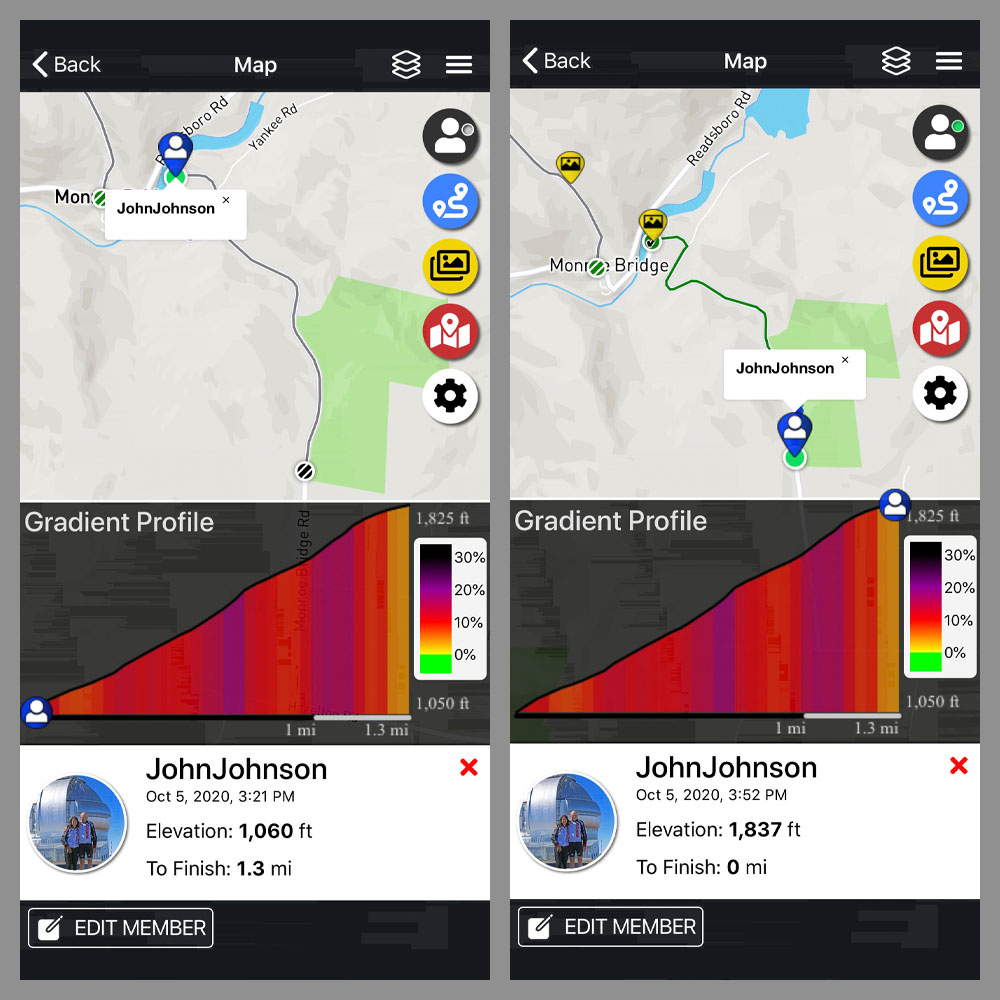 Cycling Monroe Hill Road, Massachusetts  - PJAMM Adventure App shows climb grade and profile