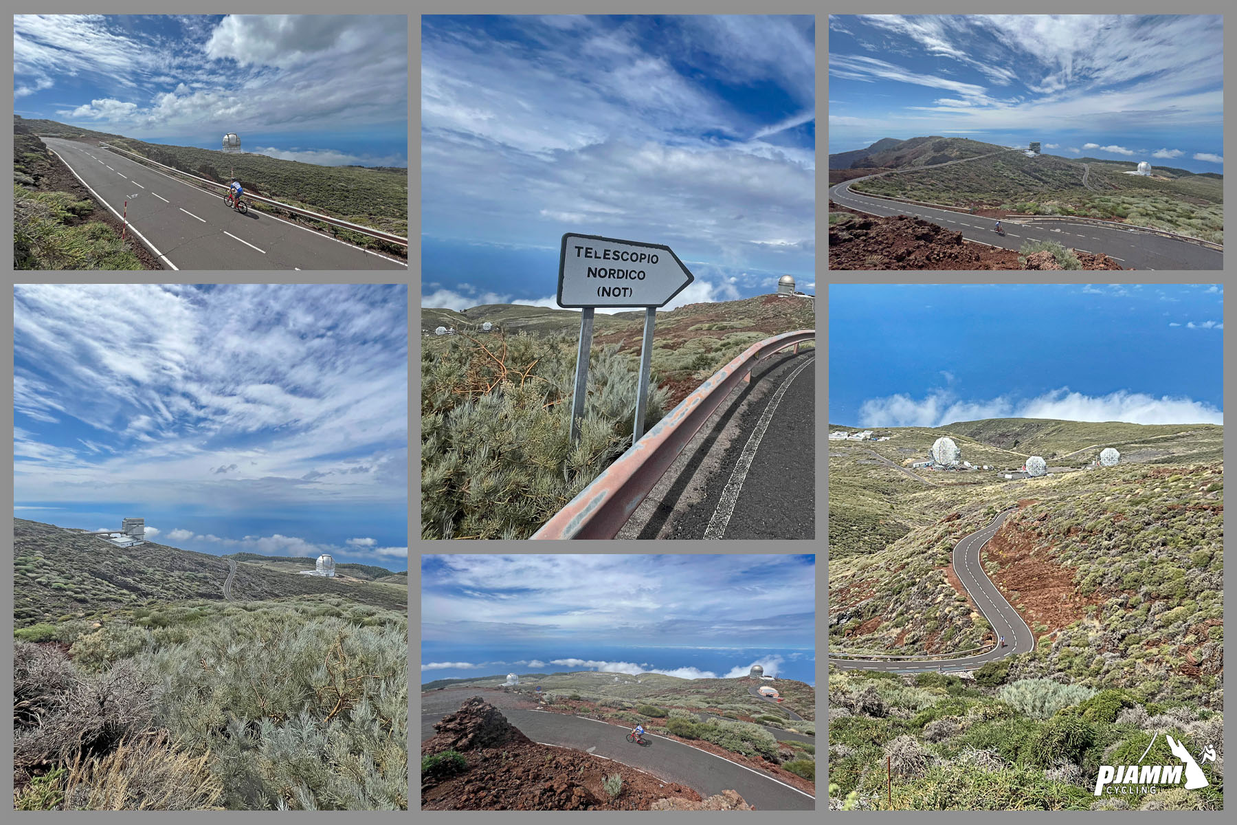 photo collage shows distant views of telescopes; sign reads "Telescopio Nordico"