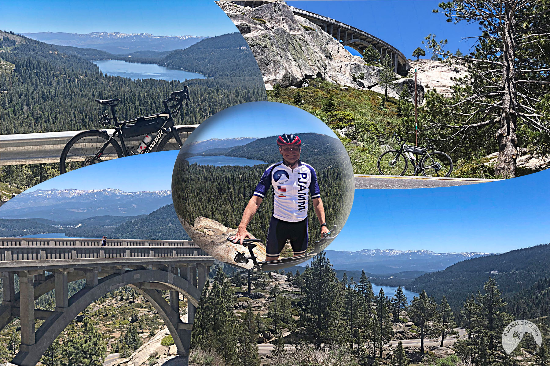 California's most scenic bike climbs California's most scenic bike climbs - Donner Summit - pjamm cyclist on Summit Bridge