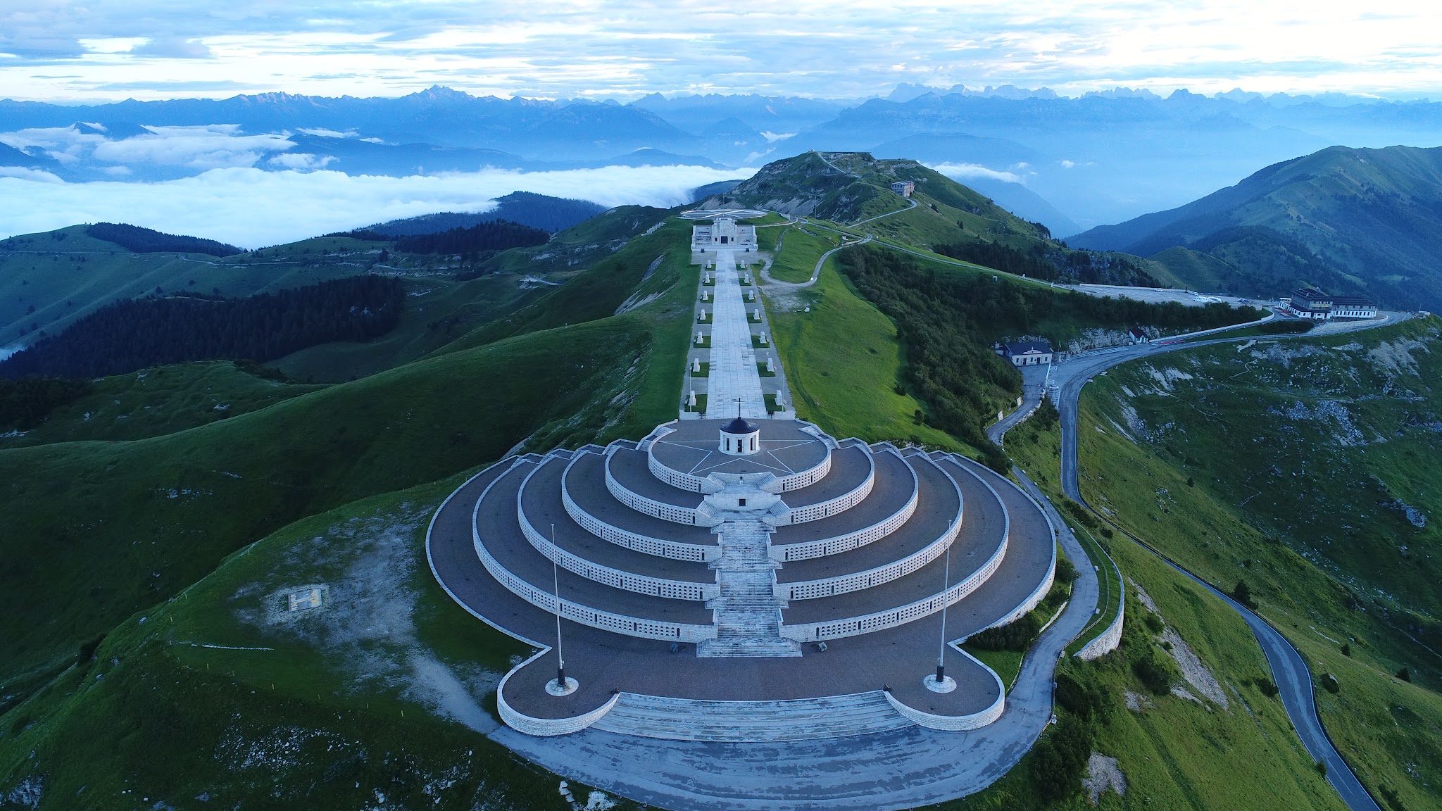 Sacrario del Monte Grappa - drone aerial photo of ostuary