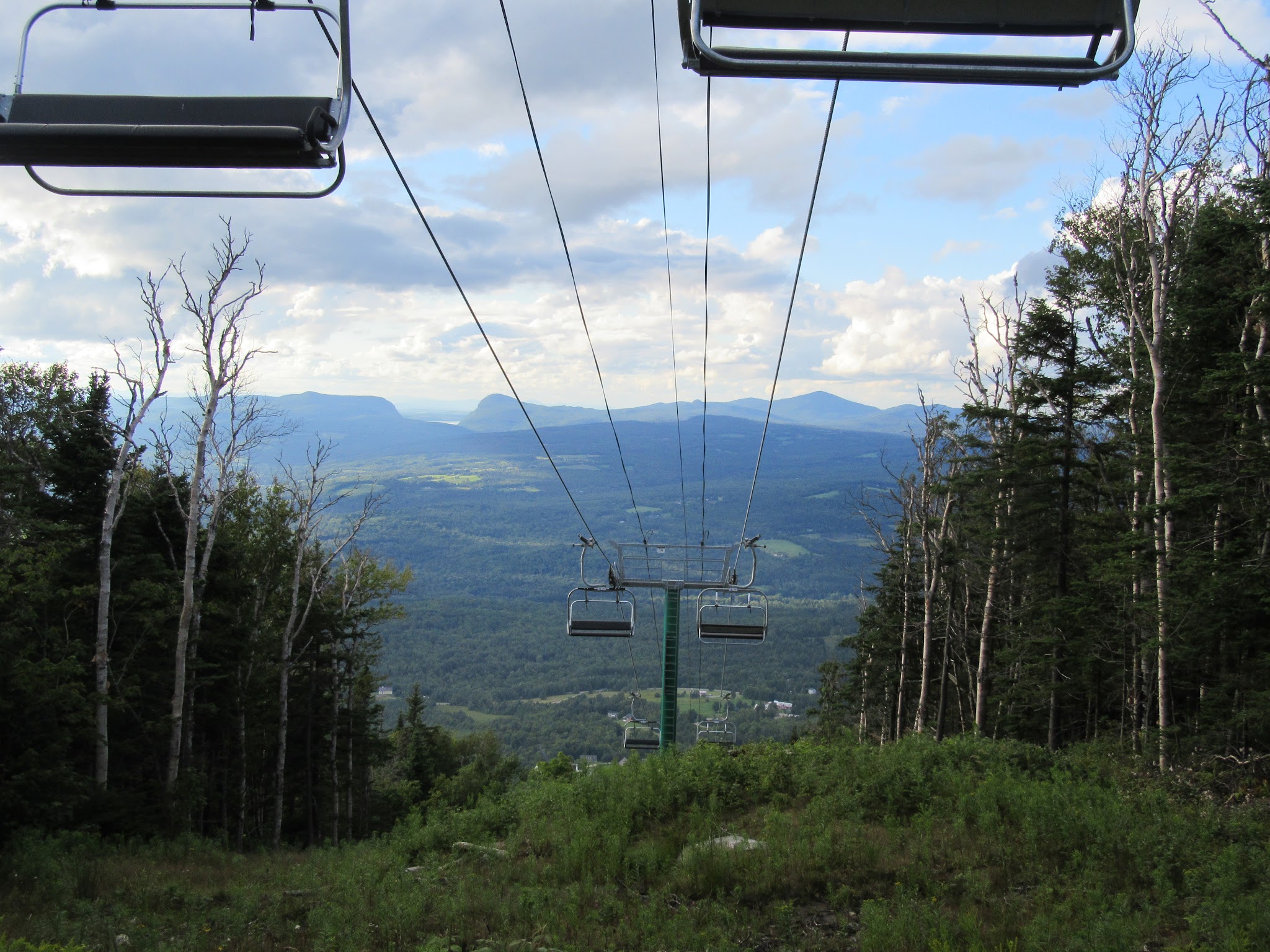 Bike climb up Burke Mountain - under Mid Burke Express - Willoughby Gap