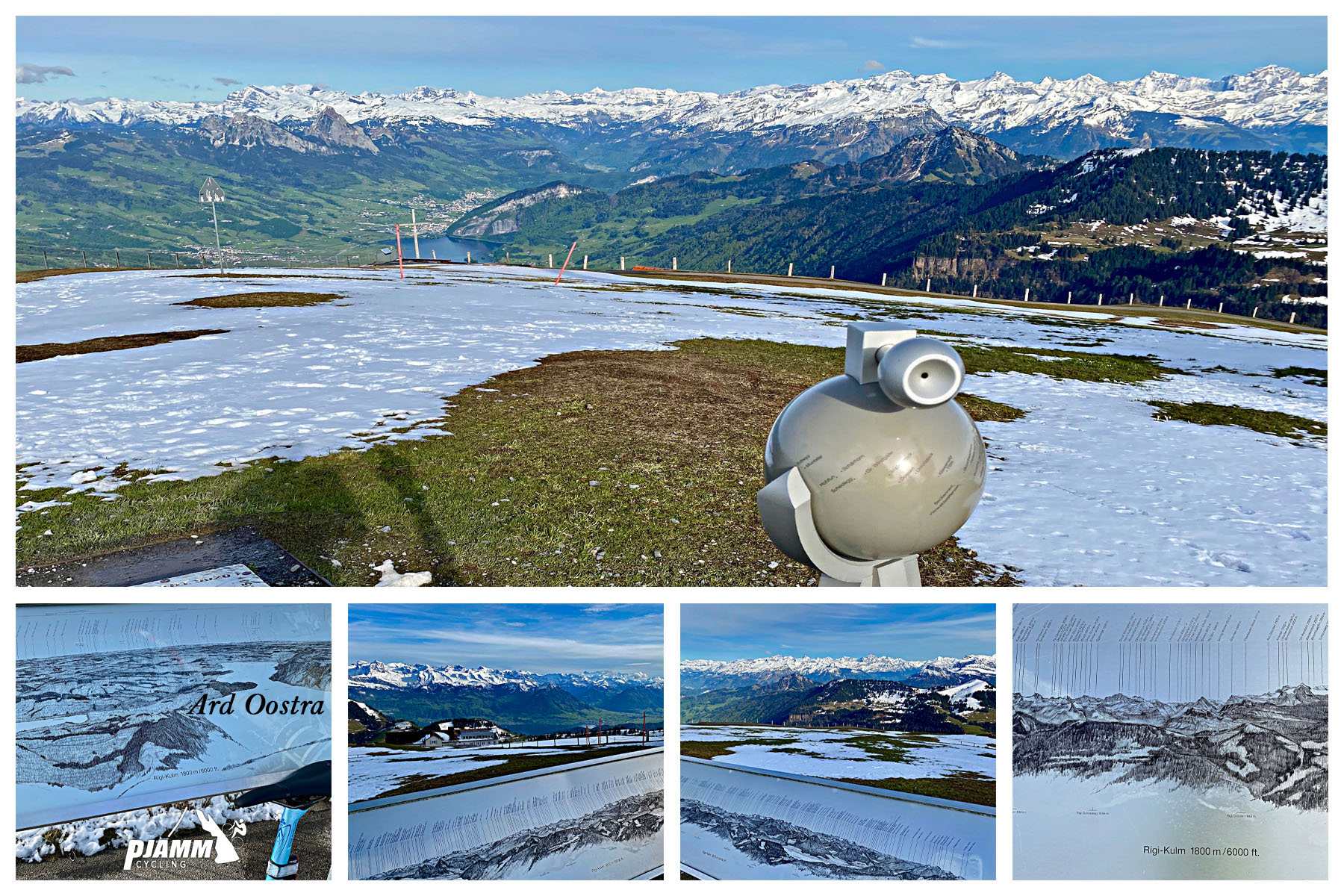 Cycling Mount Rigi, Switzerland - snowy mountain top