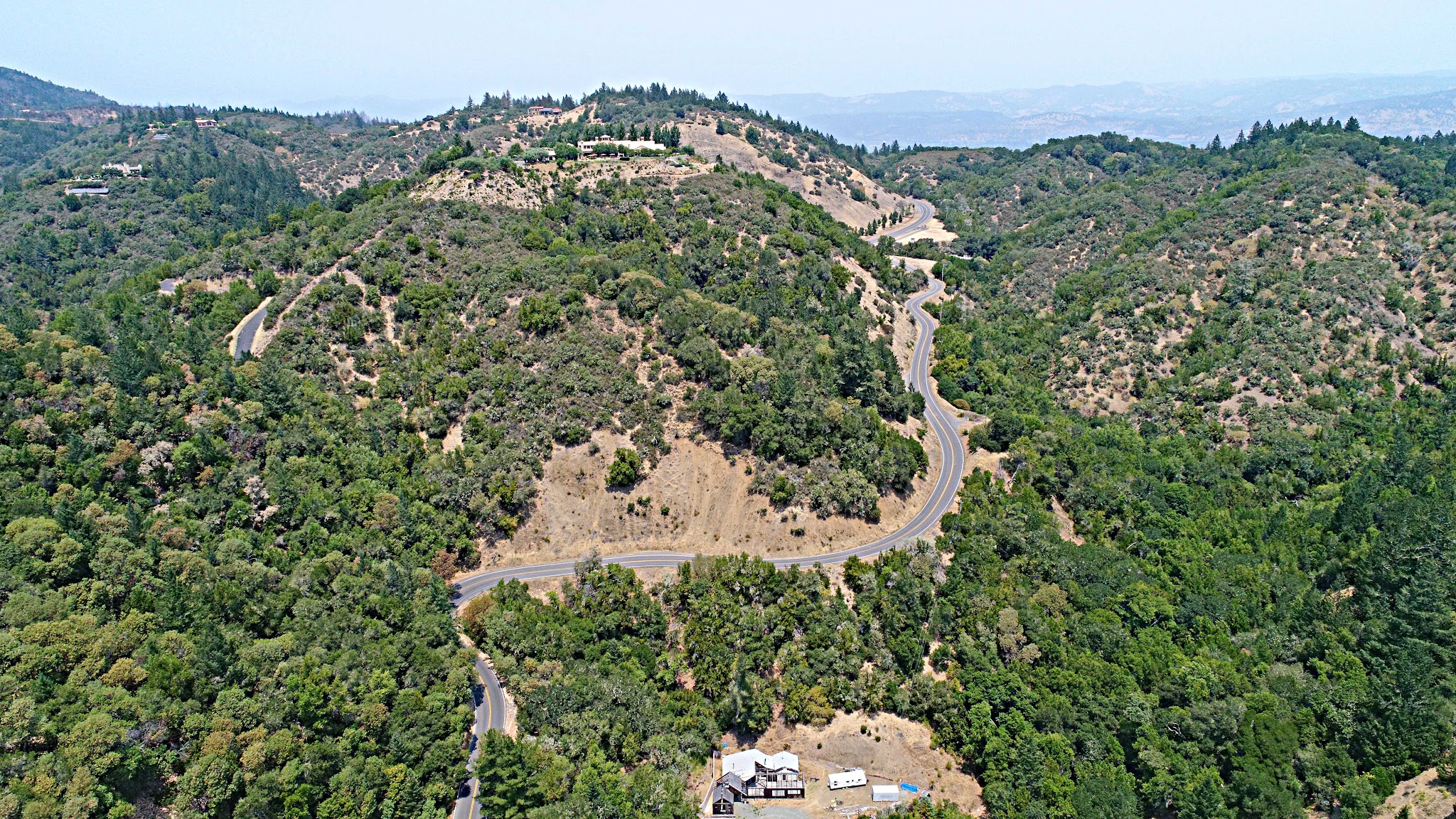 Oakville Grade Road - the grade Bike climb of Oakville Grade Road - Drone photo of the grade.