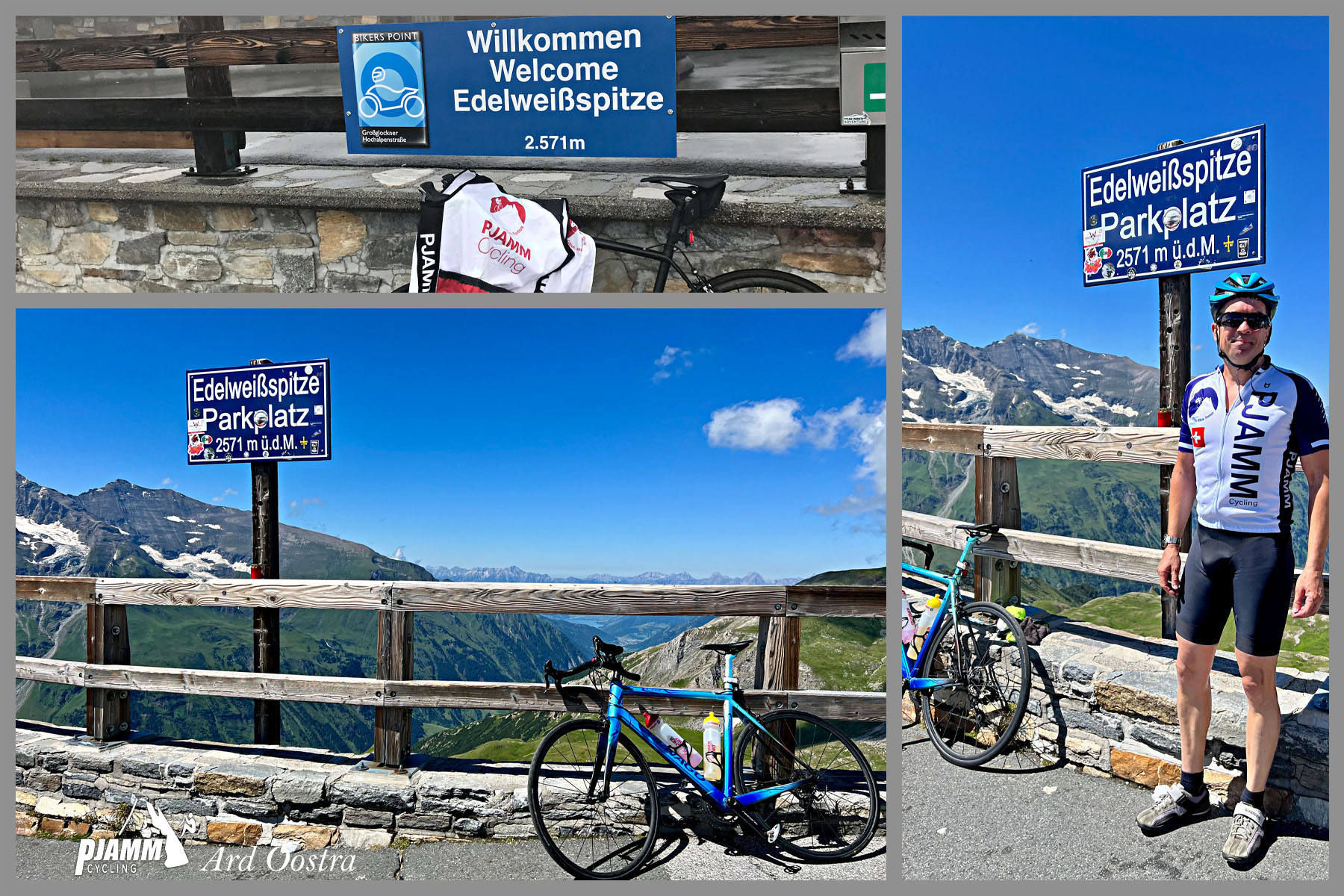 PJAMM Cyclist stands at climb finish
