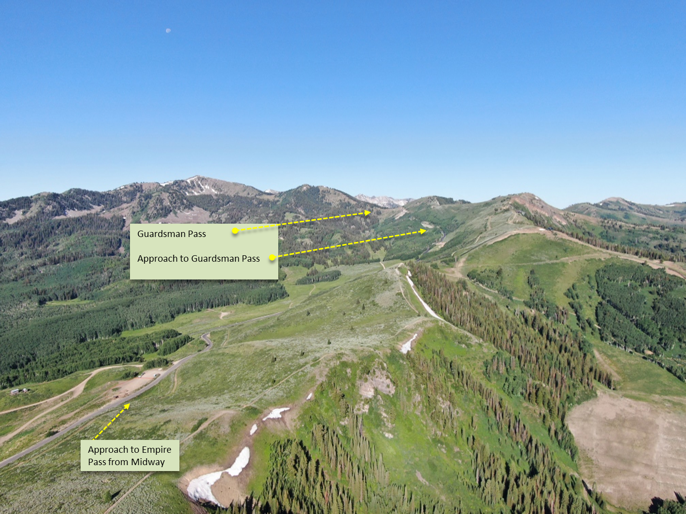Views southeast of forest towards Midway from Guardsman Pass. 
