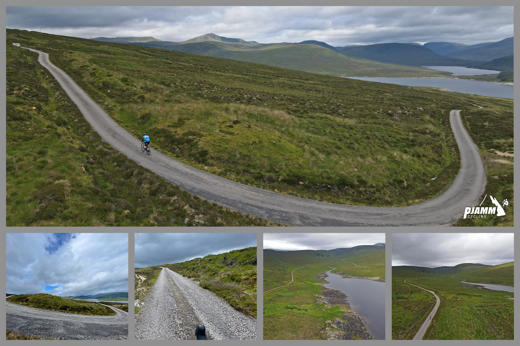 photo collage shows large U shaped curves in roadway