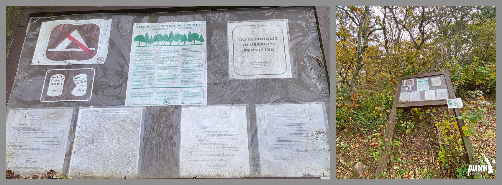 Cycling Reddish Knob, Virginia - informational park signs
