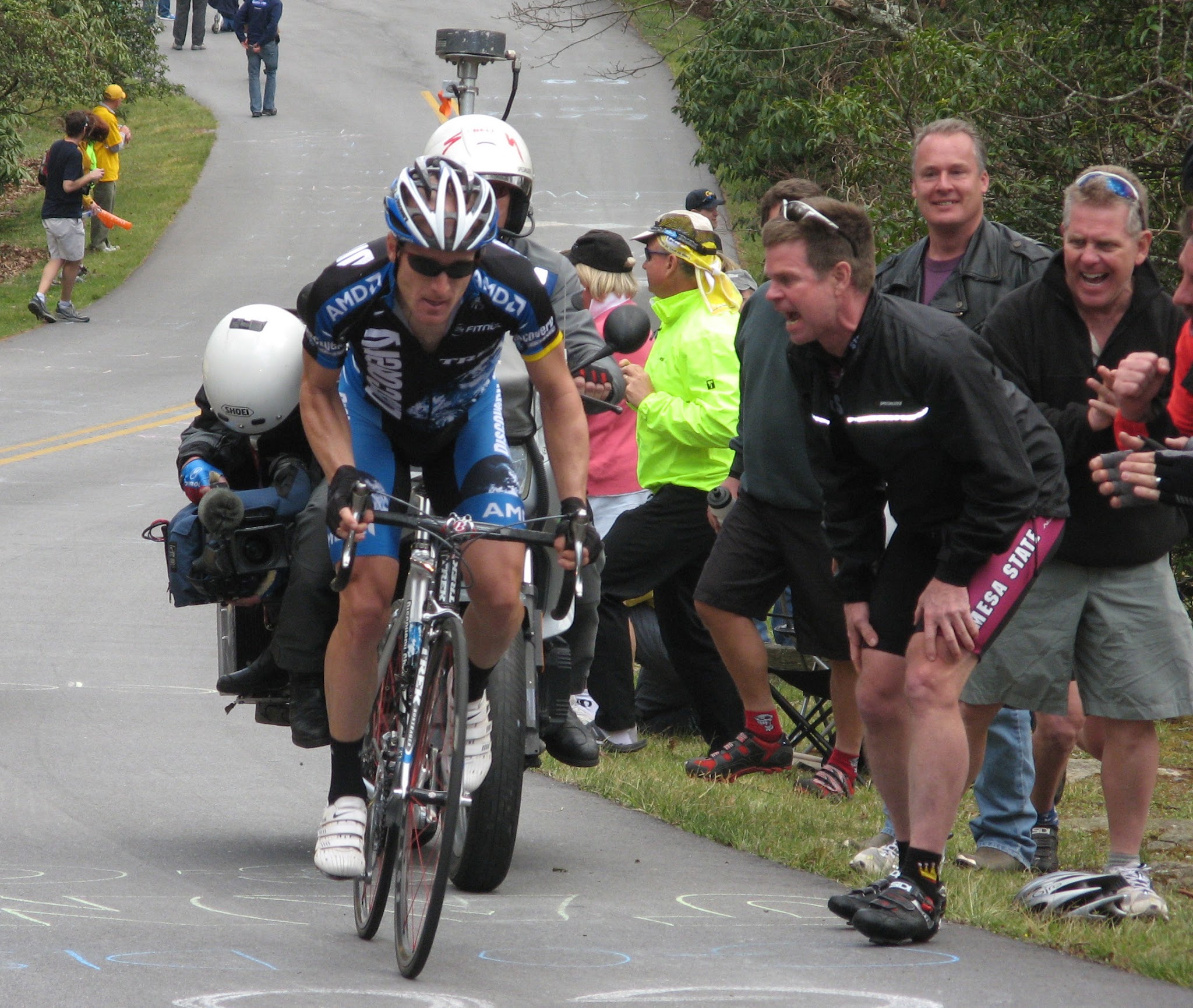 Cycling Brasstown Bald, Georgia - Levi Leipheimer riding Brasstown Bald during 2007 Tour of Georgia