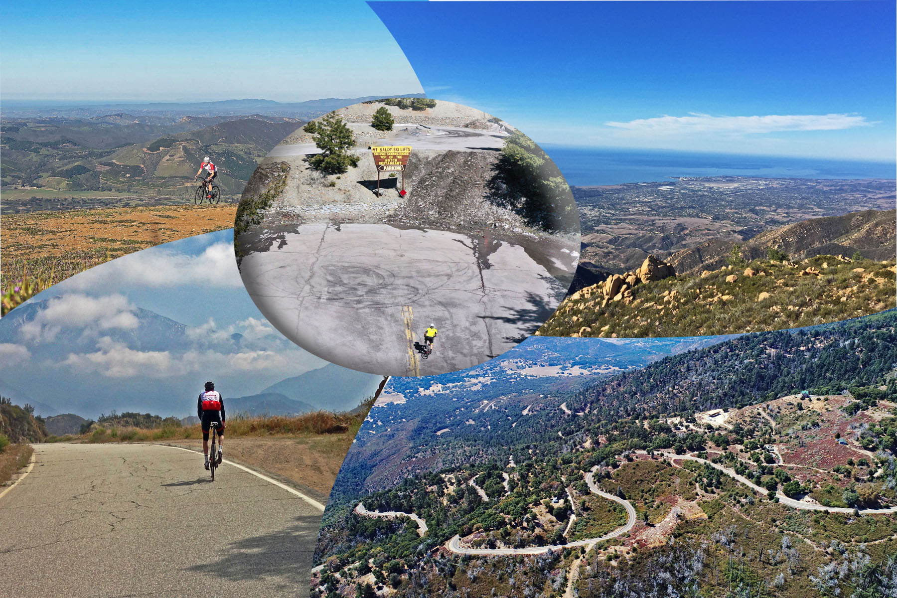 Nate Harrison Grade, Gibraltar Road, Palomar Mountain, Glendora Mountain Road, Mt. Baldy
