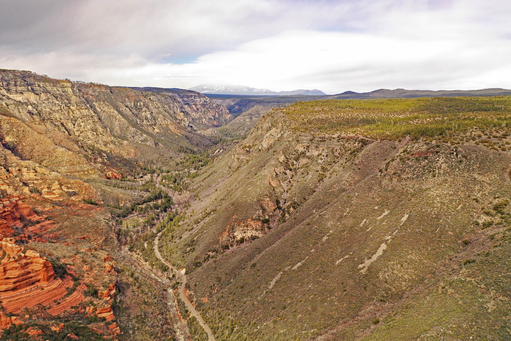 Cycling Sedona and Hwy 89A - Sterling Canyon aerial drone photo
