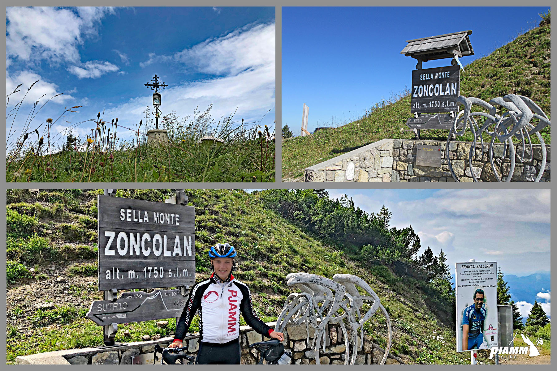 Cycling Monte Zoncolan from Sutrio - PJAMM at climb finish