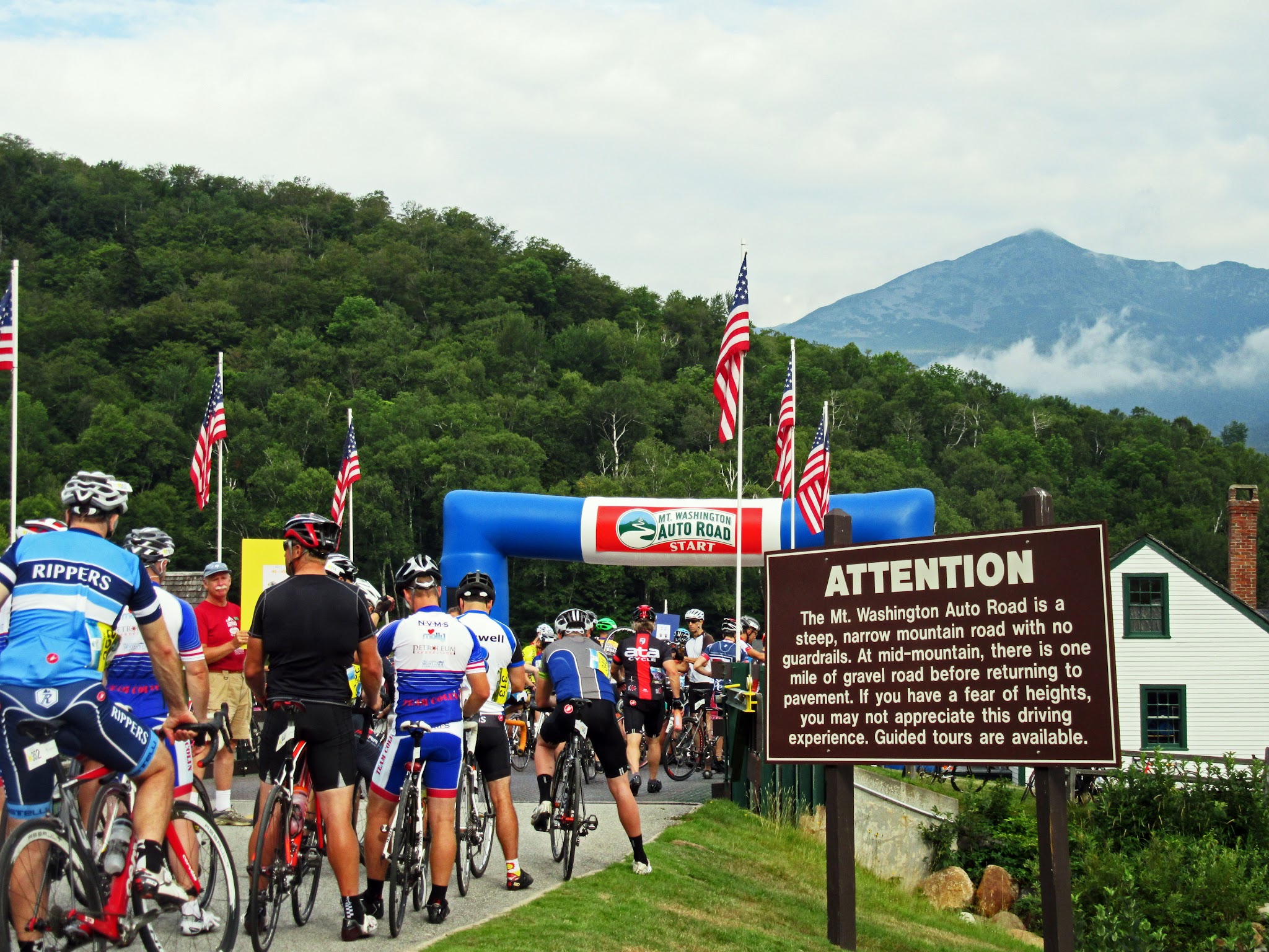 Biking Mt. Washington Auto Road starting station