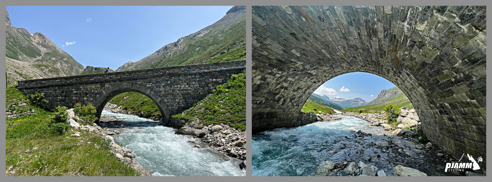 Cycling Col de L'Iseran: view from under Pont St. Charles Bridge