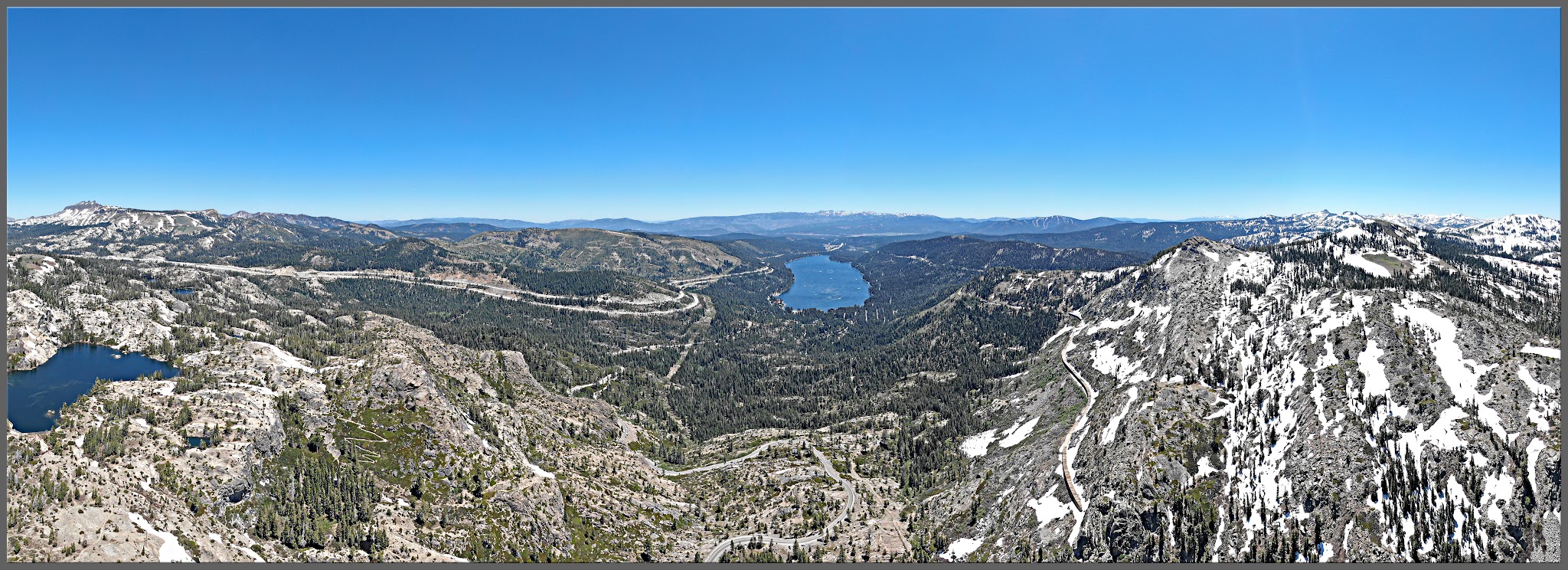 Donner Pass (Donner Summit) Cycling Donner Pass (Donner Summit) - Donner Lake, Hwy 40 - drone photo