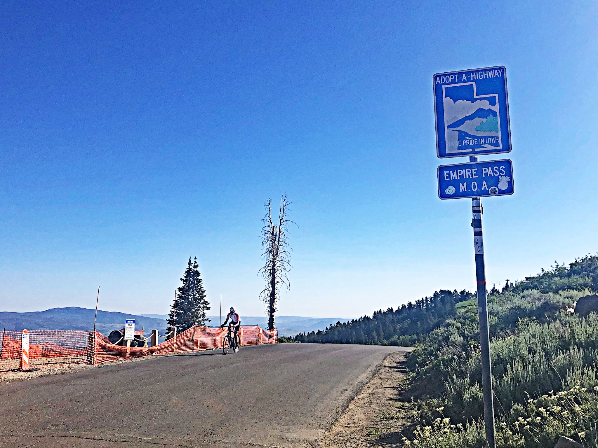 Finish of bike climb to Empire Pass from Park City Utah