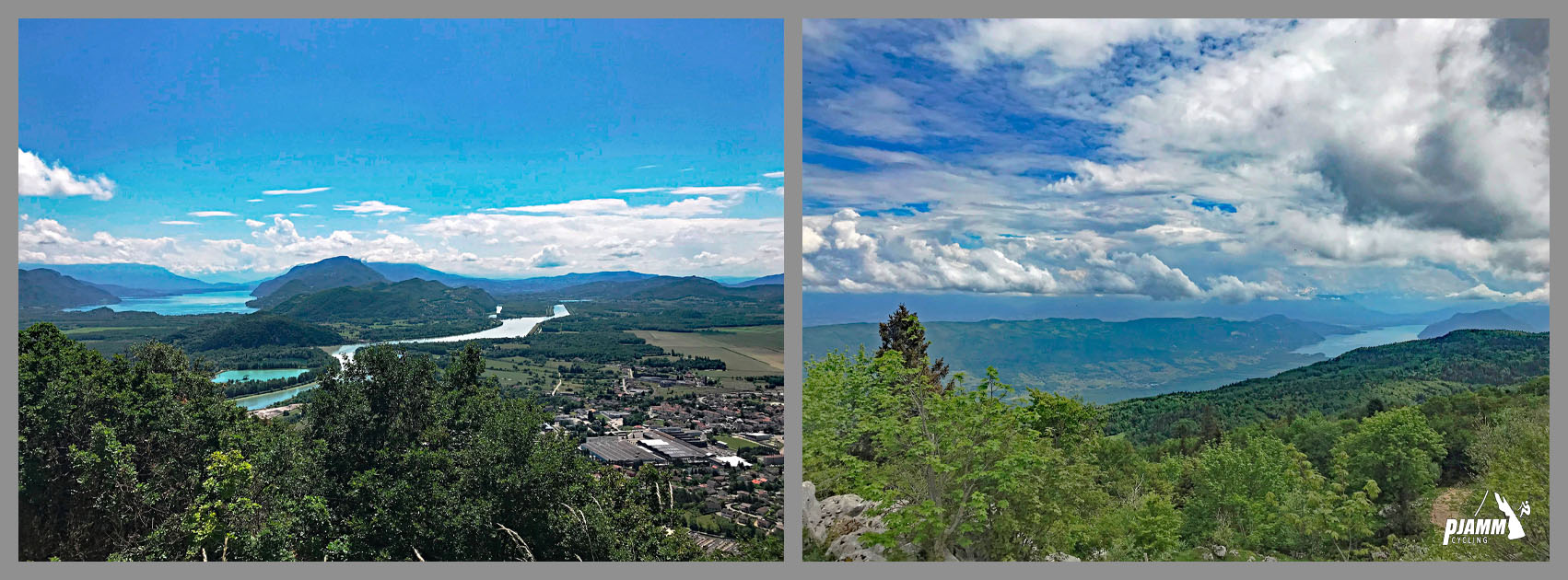 views along the climb include Rhone river and Lac du Bourget