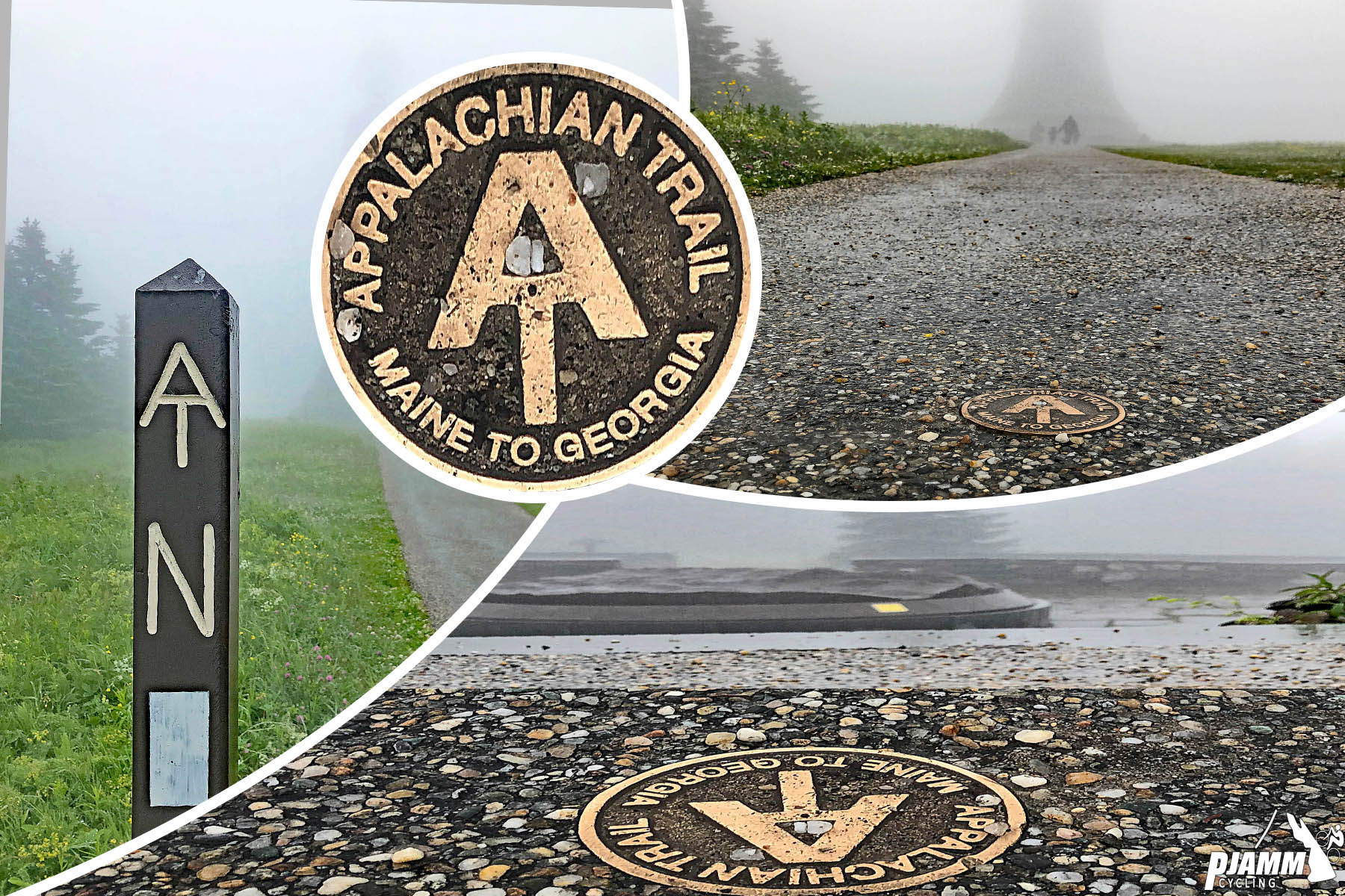 Cycling Mt. Greylock, Massachusetts  - markers for the Appalachian Trail atop Mt. Greylock