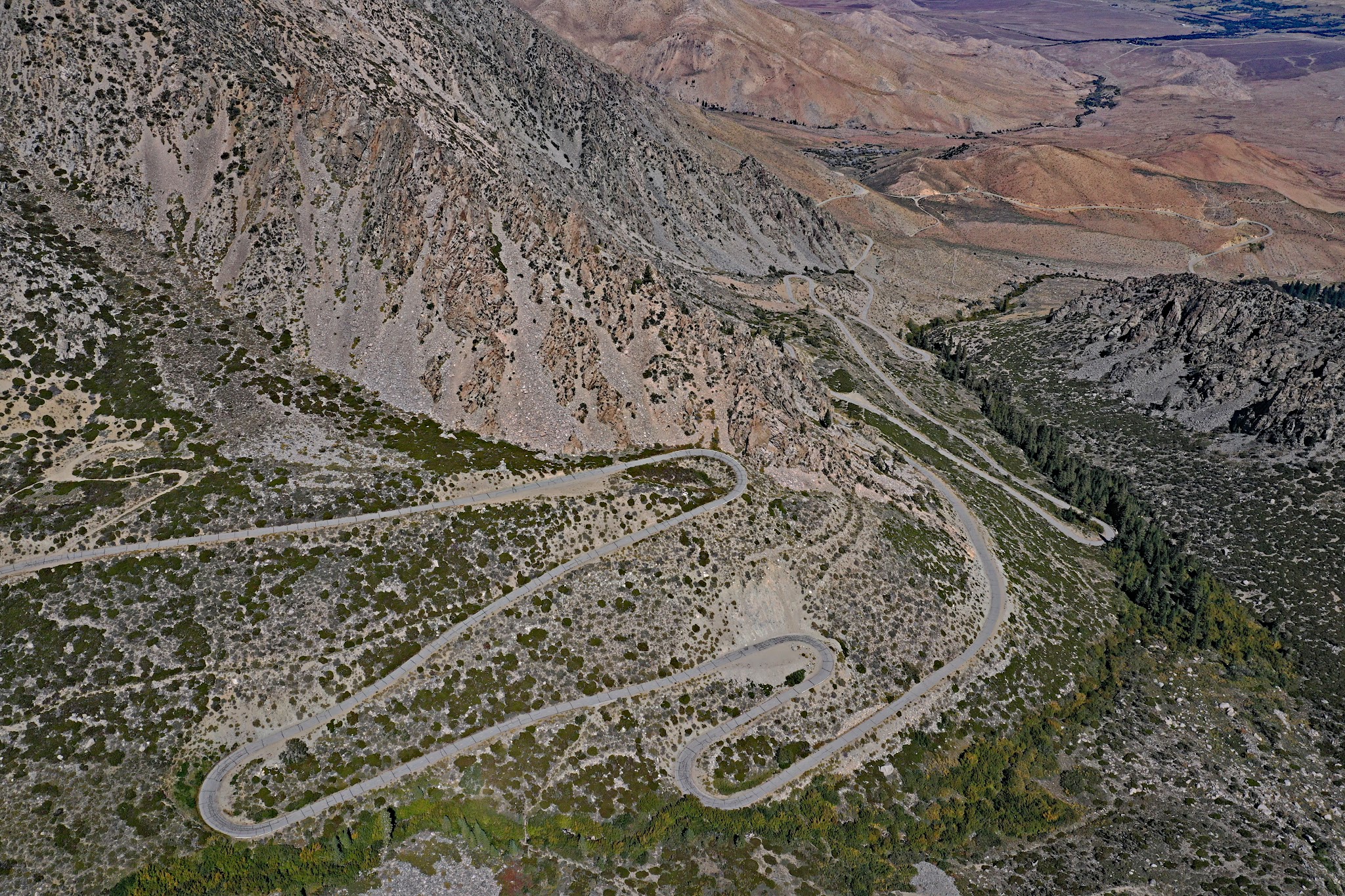 Cycling Onion Valley Road - hairpins and owens valley 