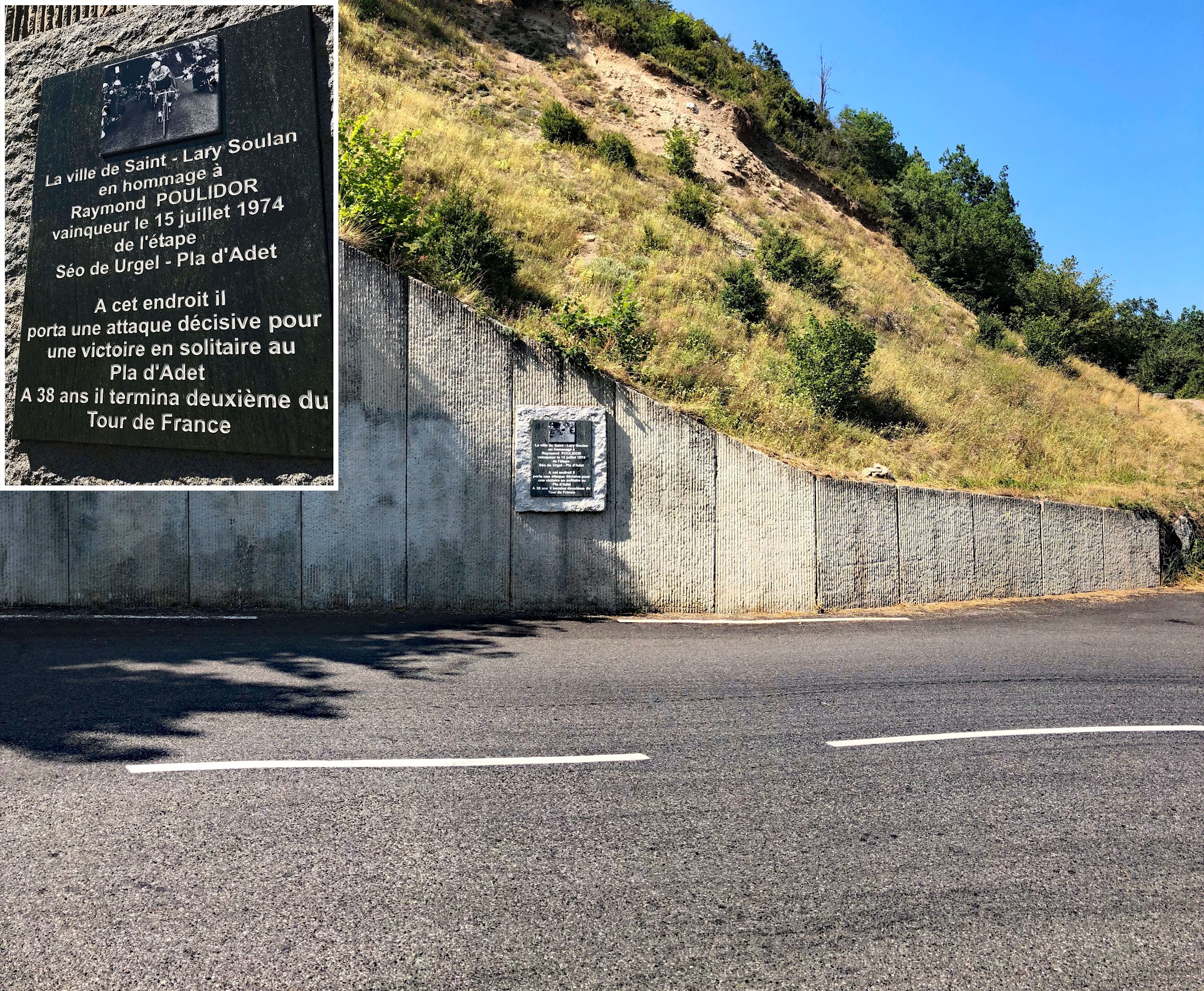 Cycling Col de Portet Memorial to Raymond Poulidor