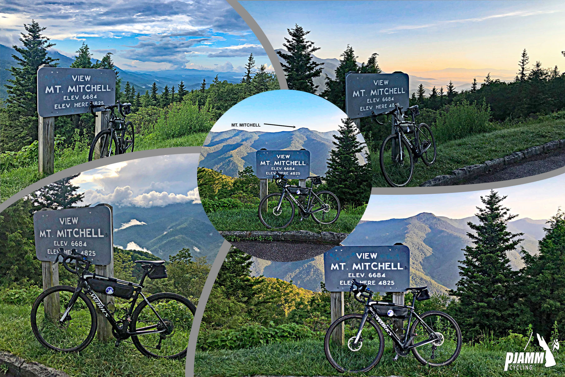 Climbing Mt. Mitchell by bike - View Mt. Mitchell Sign