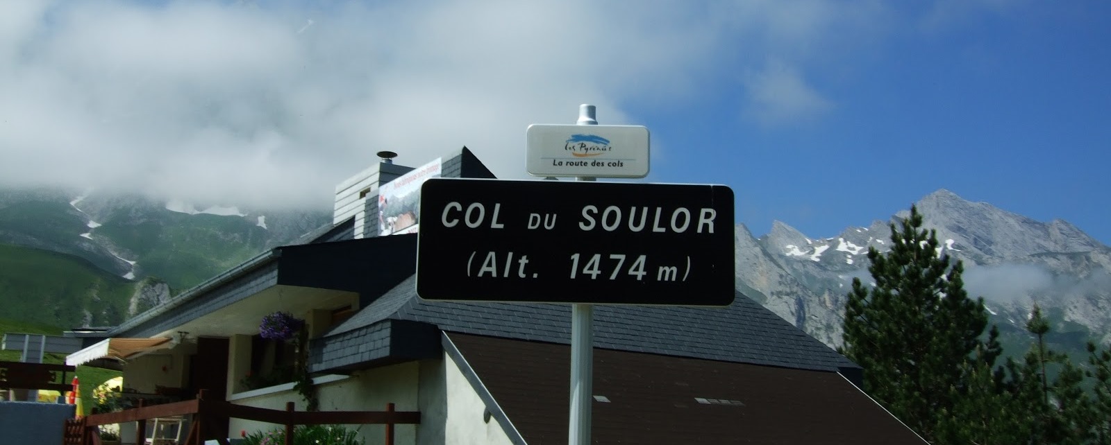 Bike climb of Col du Soulor from Arrens - Col sign