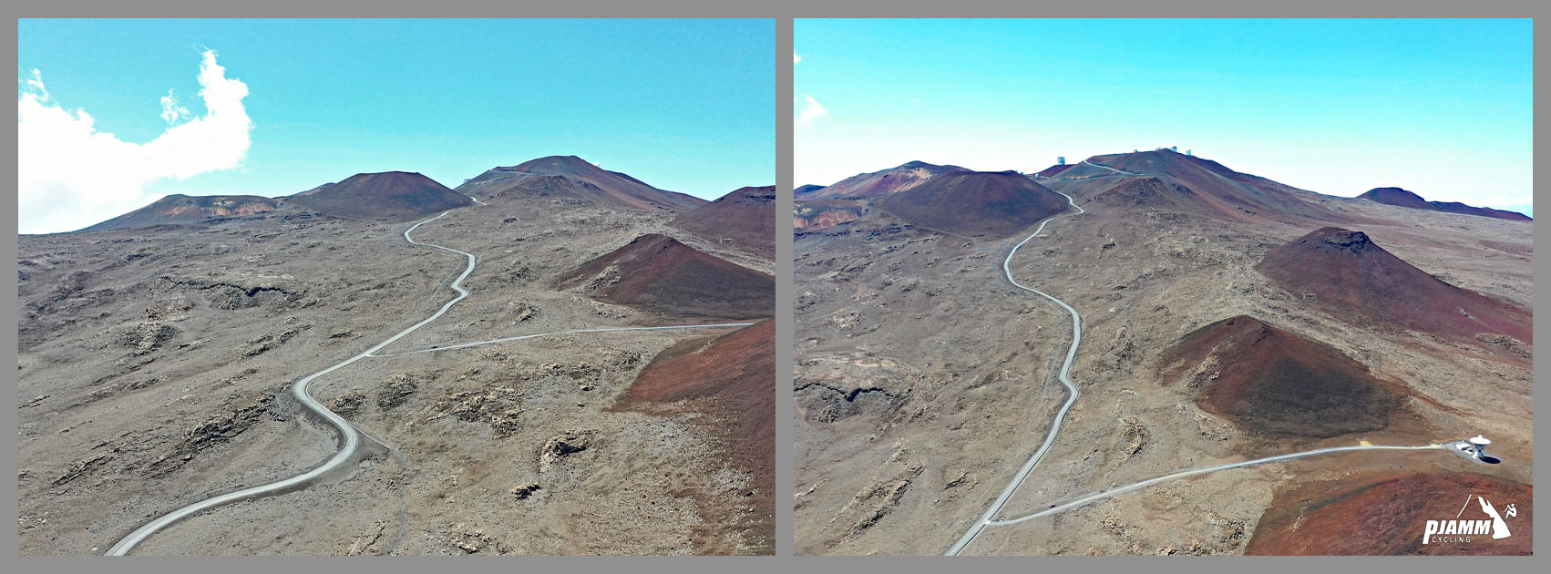 aerial drone view of last 3.7 miles of climb