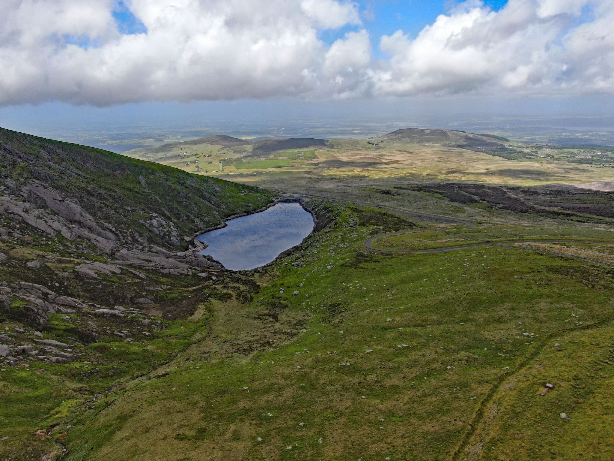 small glacial lake at climb finish