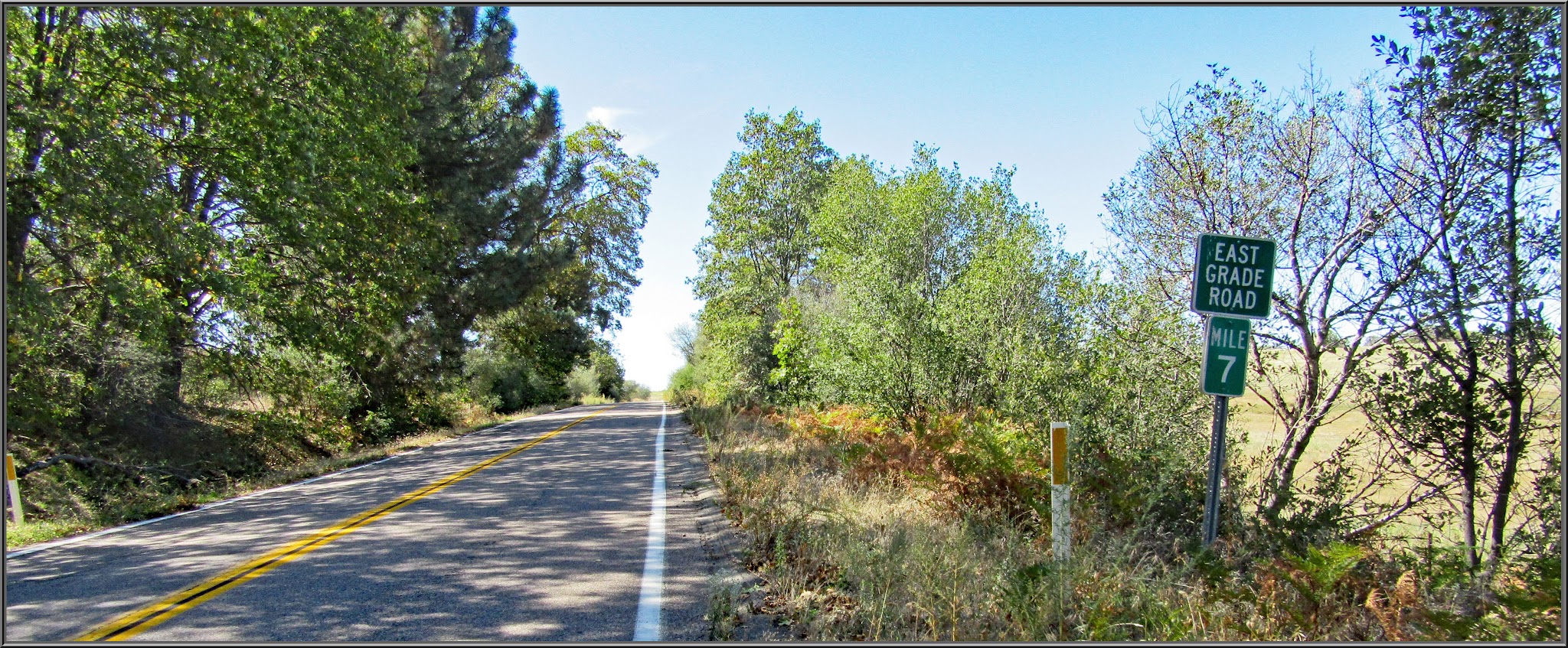 Beginning of bicycle climb up Palomar Mountain - East Grade Road sign