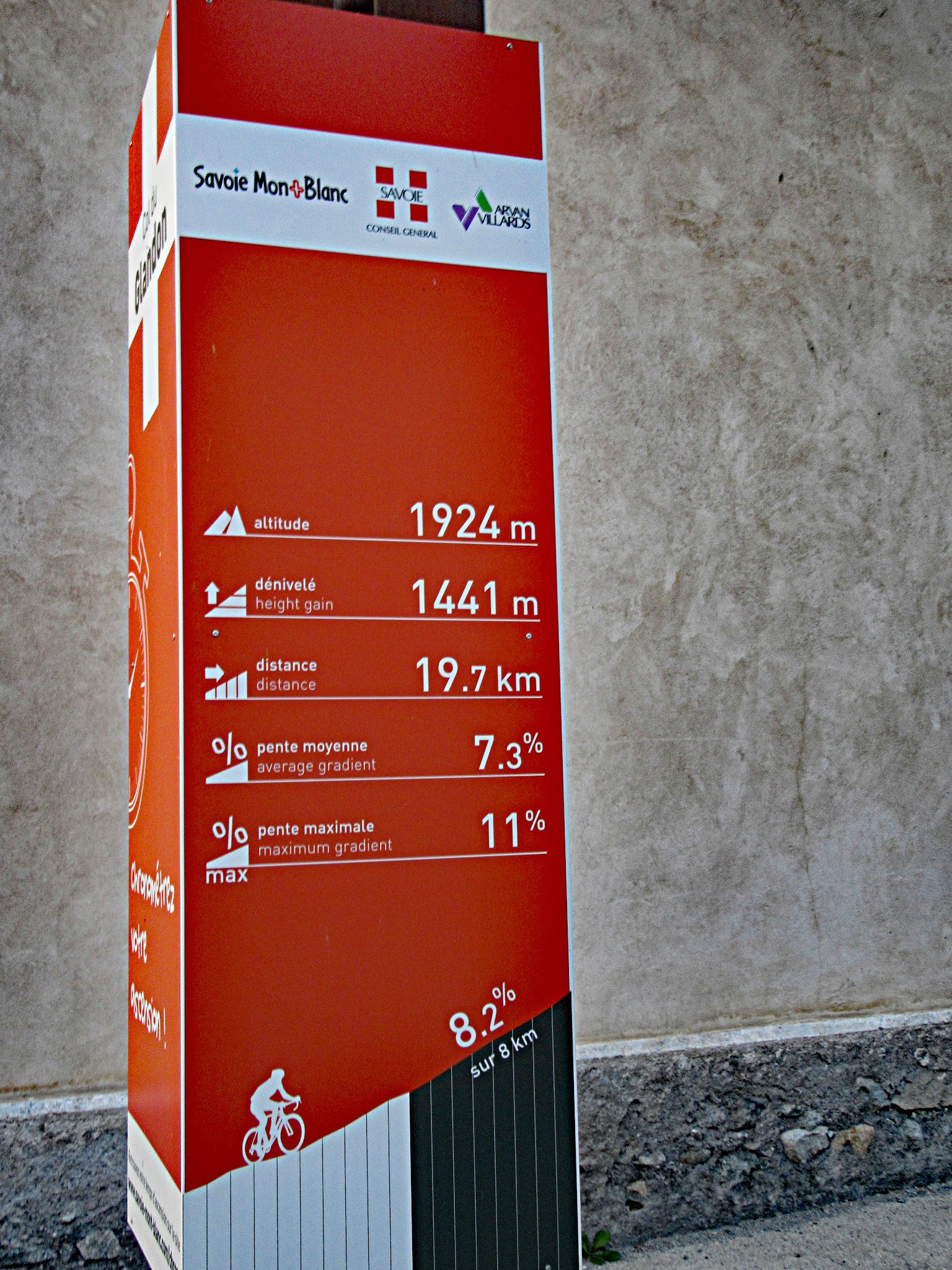 Cycling Col du Glandon - col sign