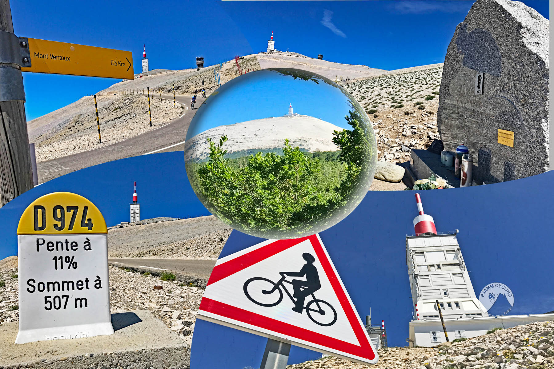 Cycling Mont Ventoux - the iconic radio tower visible from the ascent up the mountain