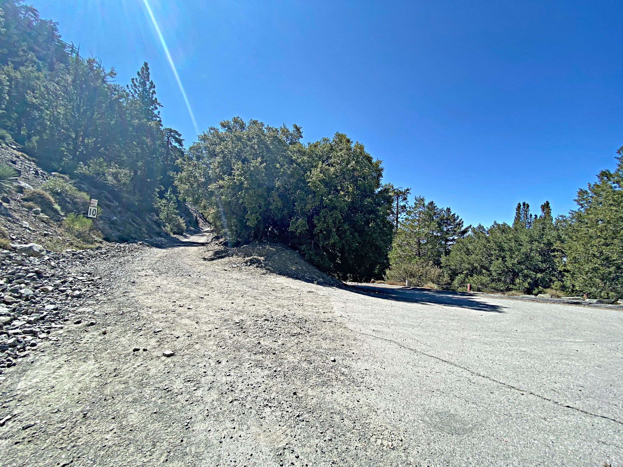 Pavement ends and gravel road begins