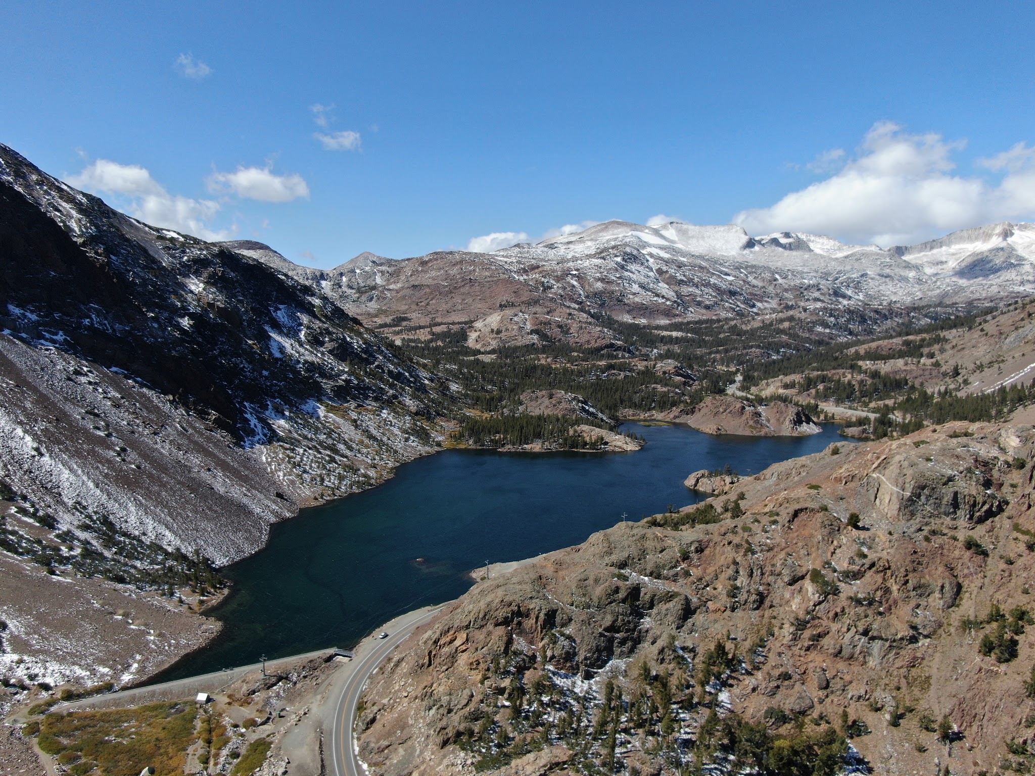 Looking down on Tioga Lake