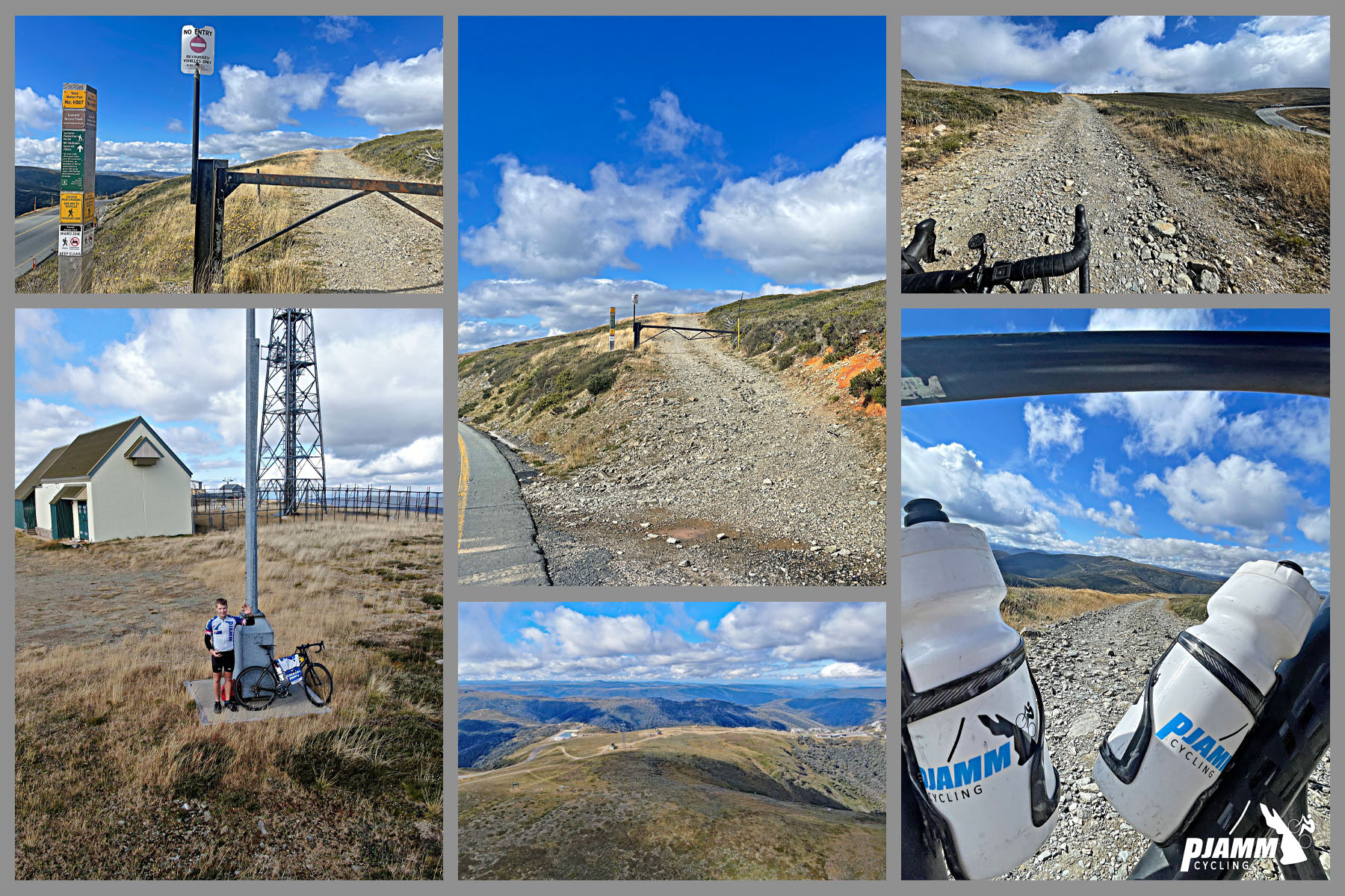 gravel road past finish takes you to real mountain summit, radio tower point