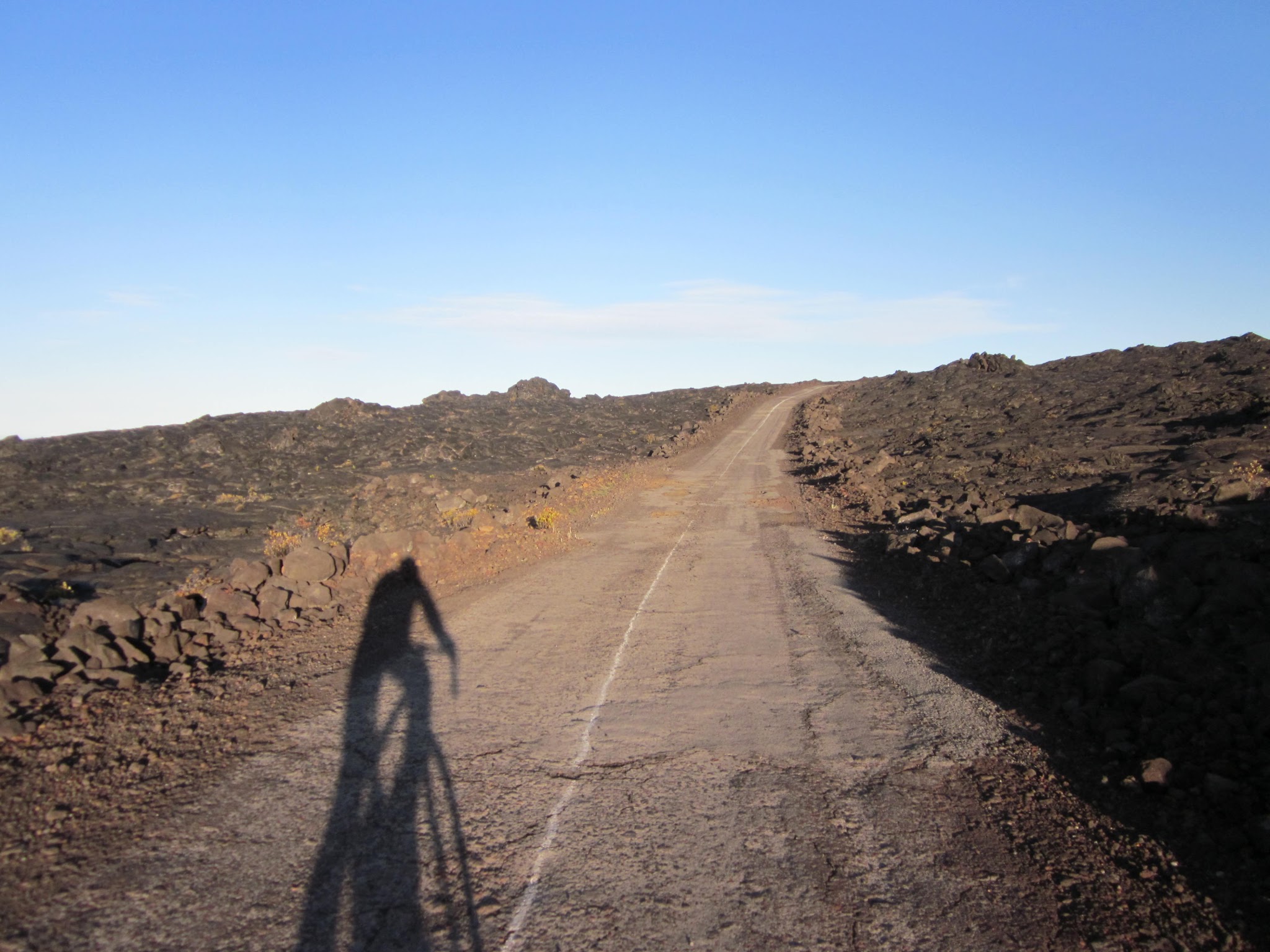 Cycling Mauna Loa Observatory Road in poor condition 2011
