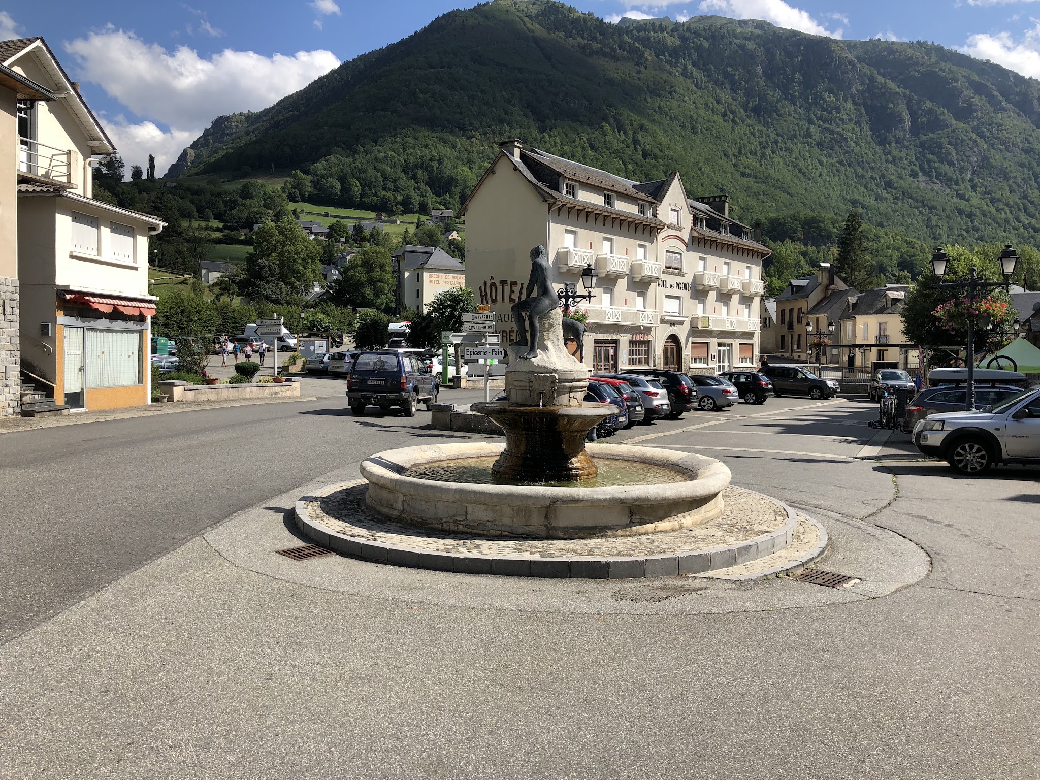 stone fountain in Gedre town center
