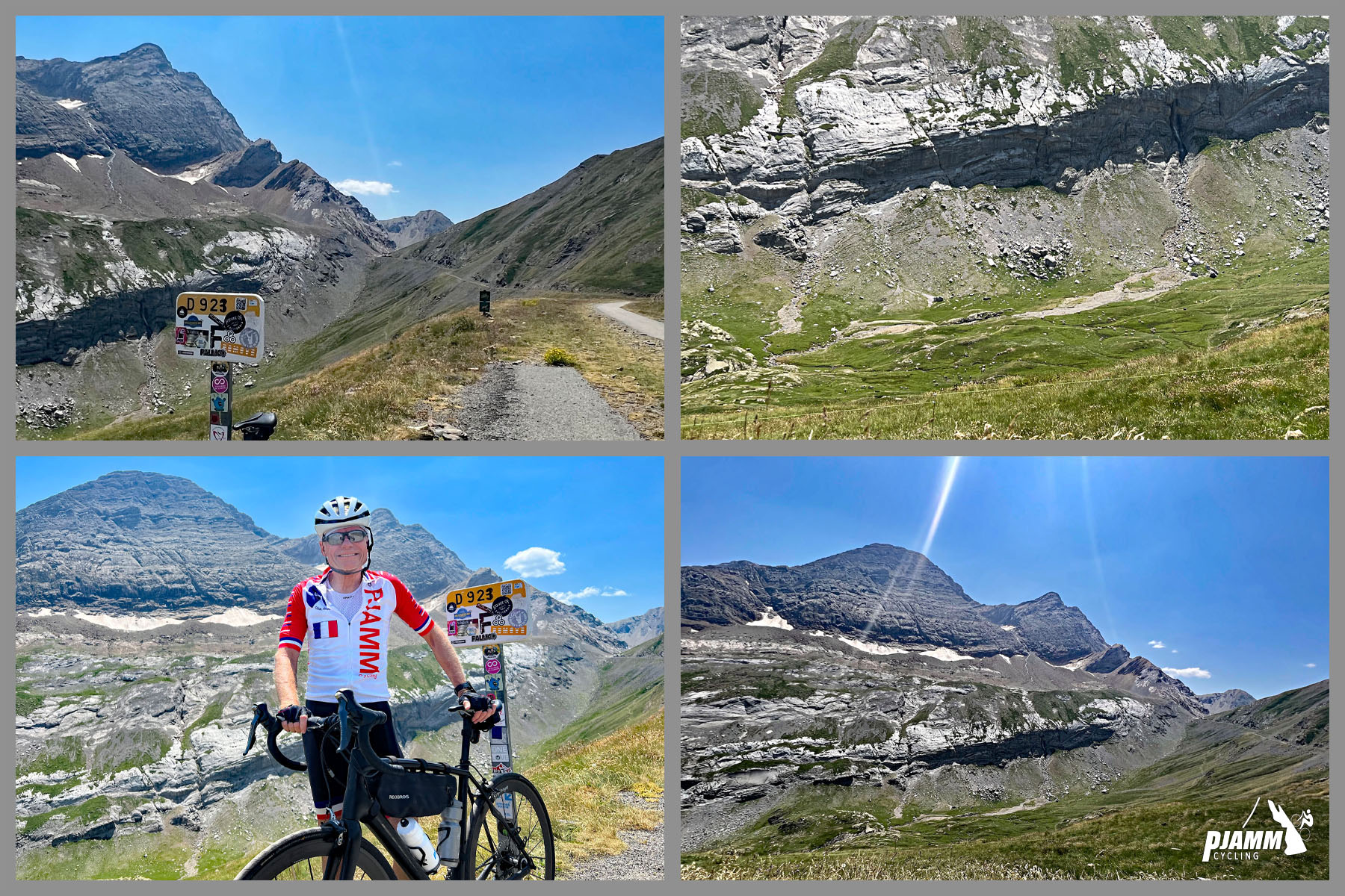 PJAMM Cyclist John Johnson stands with bike at climb finish