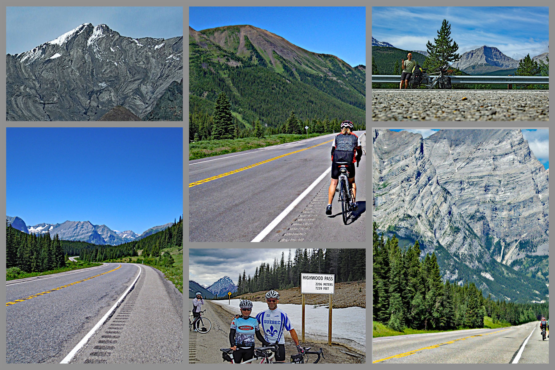 Highest Roads in Canada Cycling Highest Roads in Canada - Highwood Pass - road and snow topped mountains.