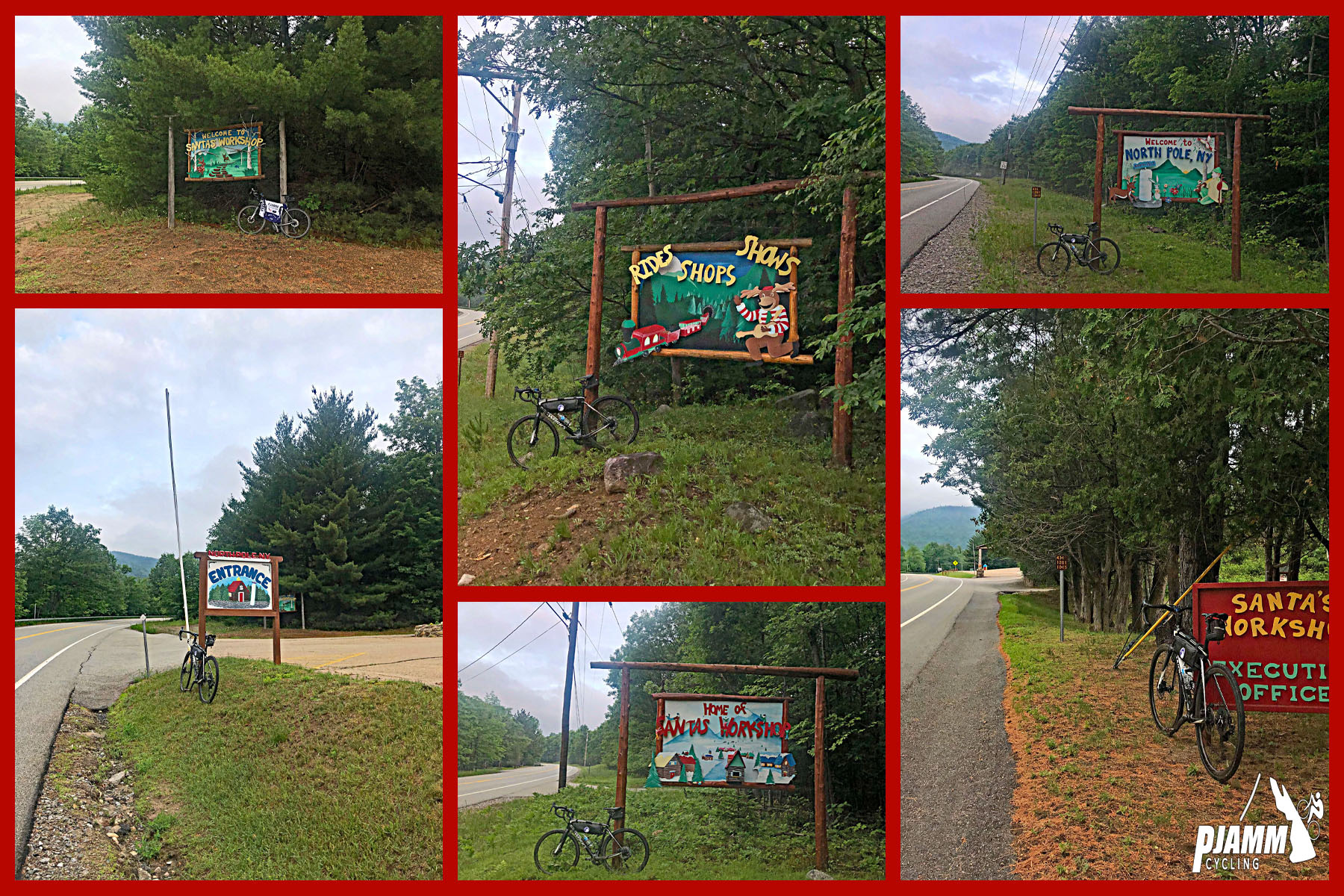 Cycling Whiteface Mountain - Signs for Santa's Workshop