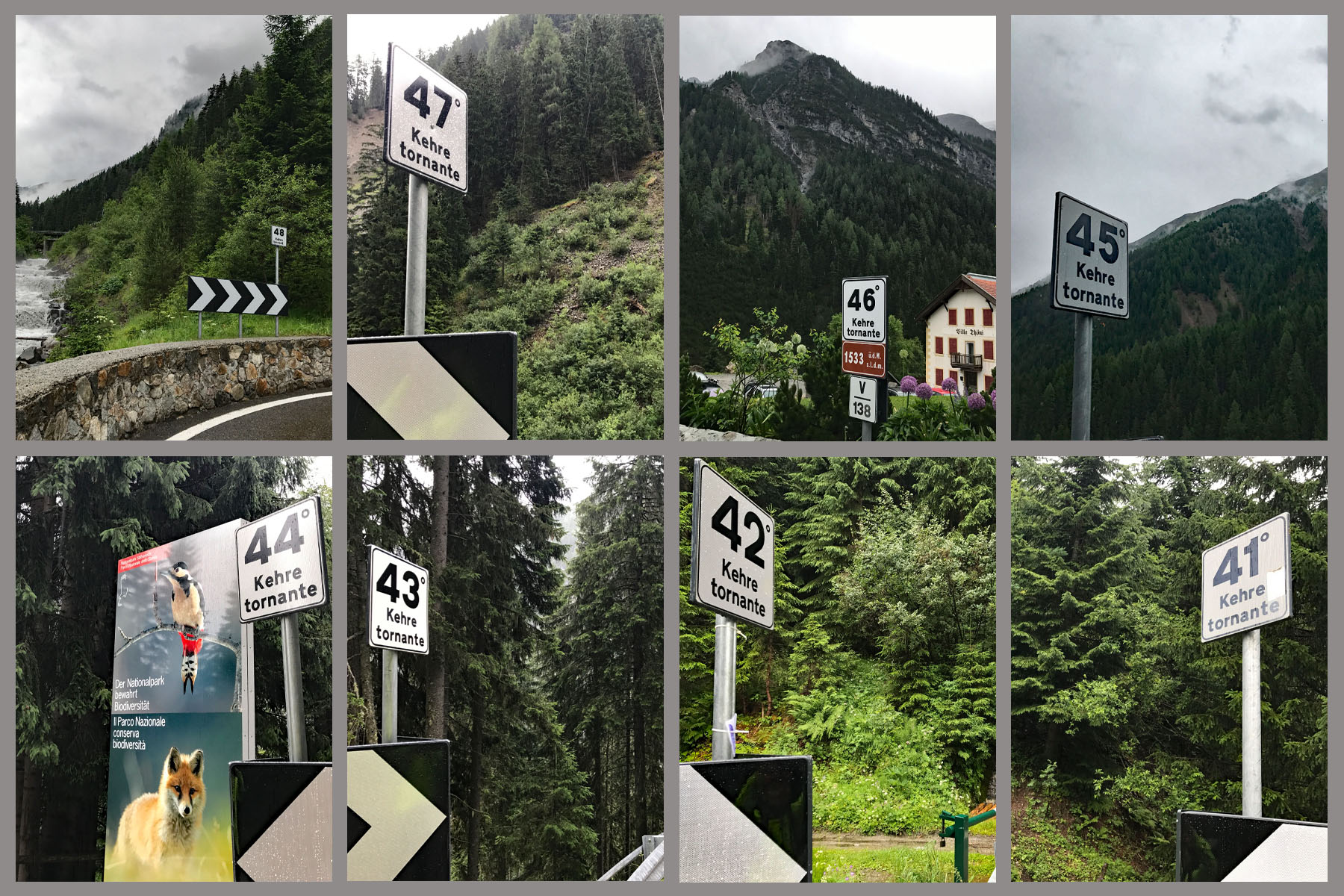 the first eight turns on the route